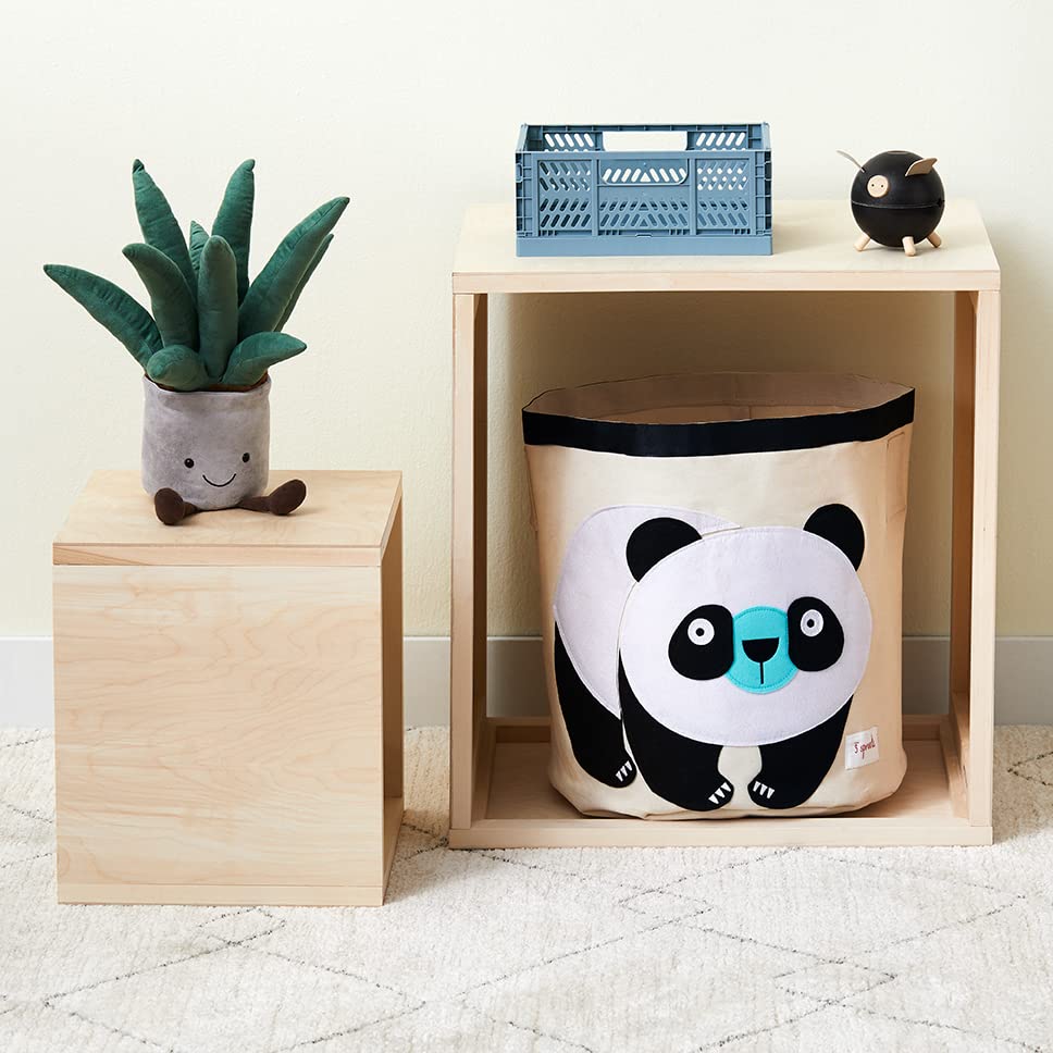 3 Sprouts Large Toy Storage Basket - Durable Kids & Baby Toy Organizer with Handles for Nursery, Playroom & Bedroom - Panda Design Laundry Hamper for Clothes & Toys - Perfect for Home Organization & Child-Friendly Storage Solutions