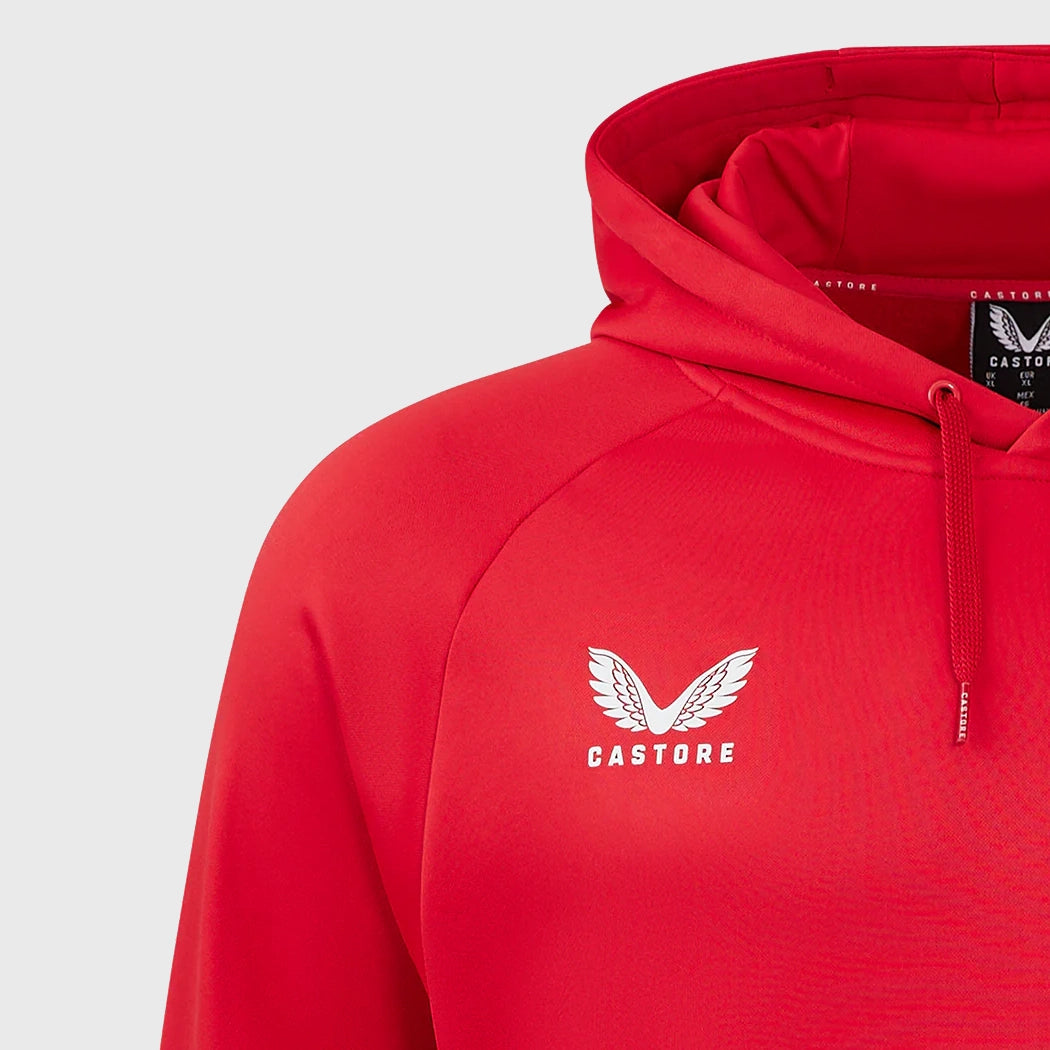 Castore Scarlets Rugby Hoody - Men's Red Pullover Hoodie for Rugby Fans | Warm & Comfortable for Training, Matches & Casual Wear