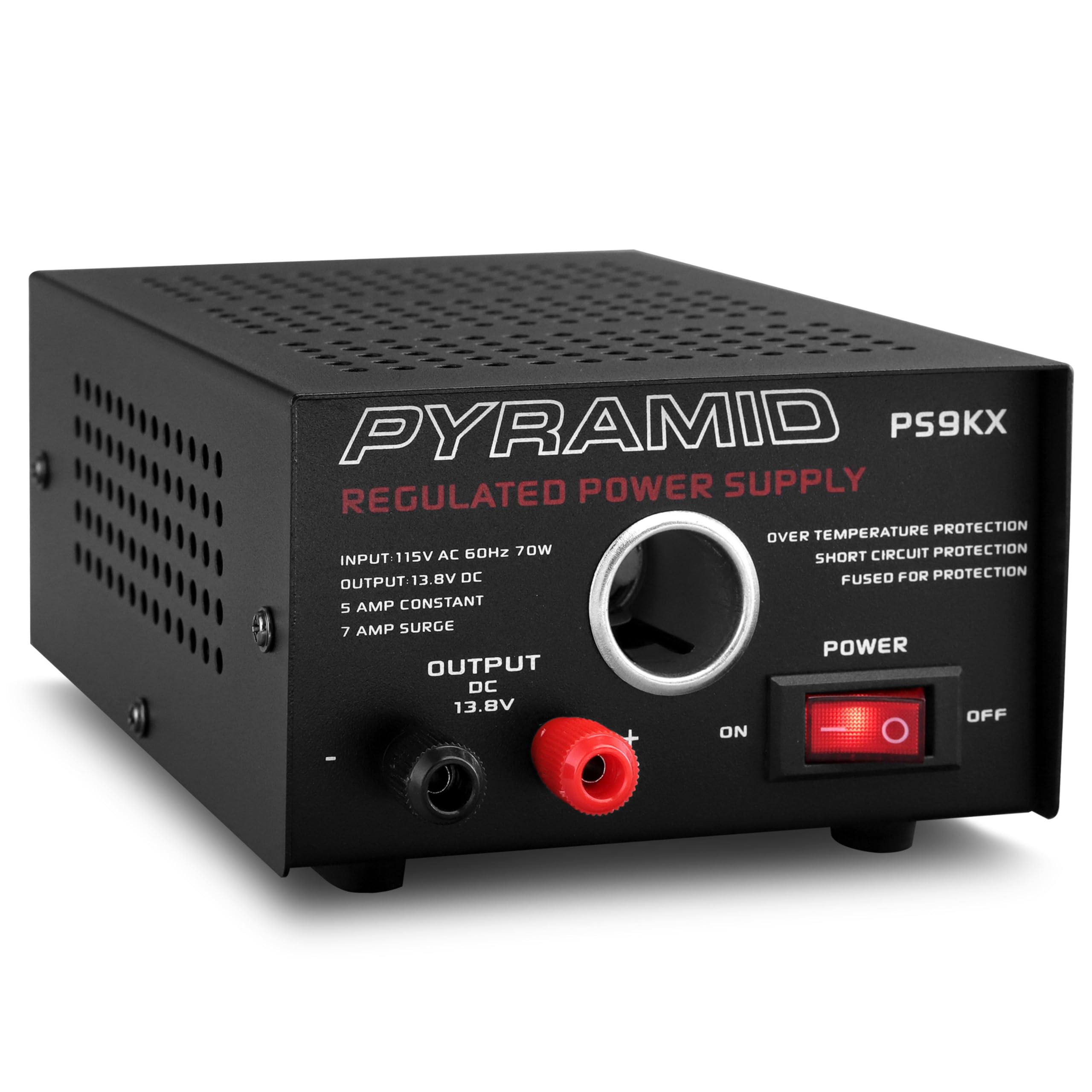 Pyramid PS9KX 5A/7A Car Power Adapter with Cigarette Lighter Plug - Dual USB Port Charger for Phones, Tablets & GPS Devices - Perfect for Road Trips & Camping