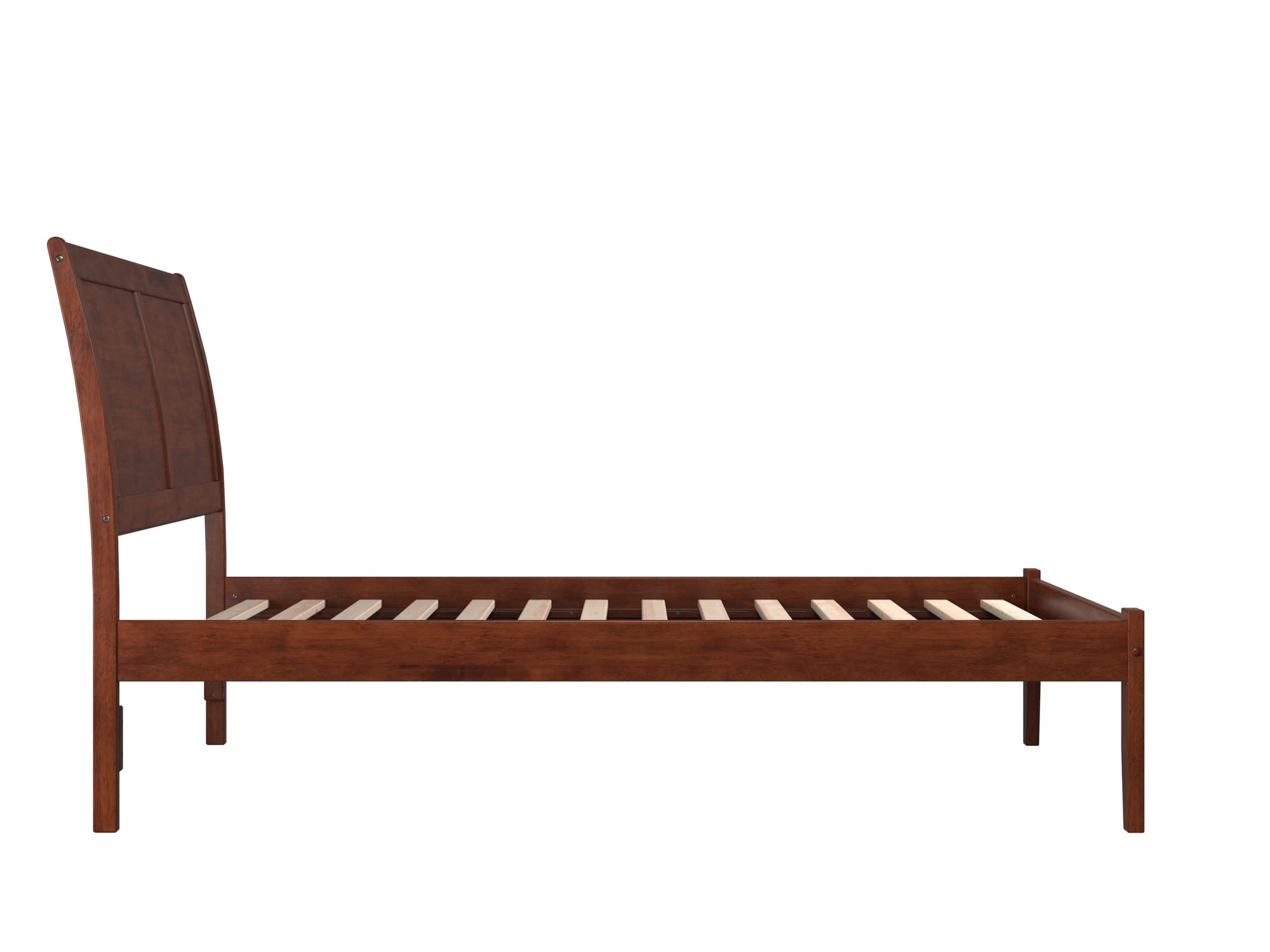 AFI Portland Full Platform Bed with USB Charger - Solid Walnut Wood Frame, Modern Minimalist Design for Bedroom, Living Room, or Guest Room
