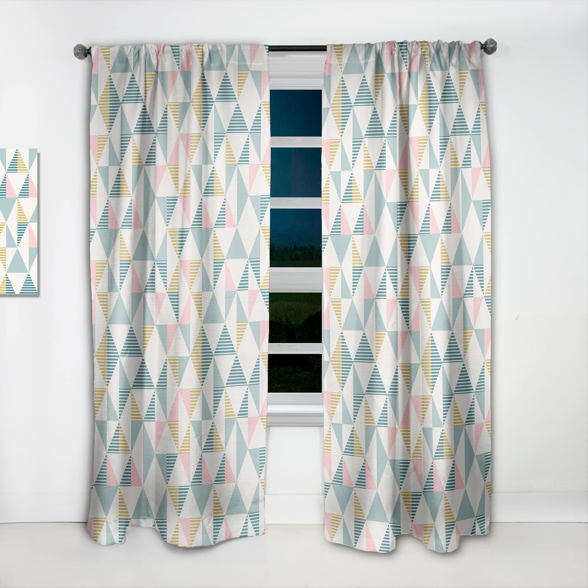 DesignQ Diamond Retro I Thermal Insulated Curtains - Single Panel 52x108 Inches - Blackout Drapes for Bedroom & Living Room - Perfect for Home Decor, Privacy & Energy Efficiency