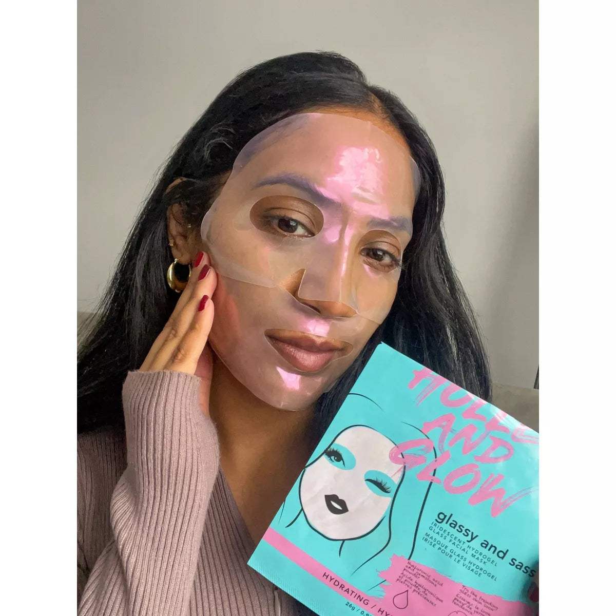 Holler and Glow Glassy & Sassy Sheet Mask - Hydrating Facial Mask for Glowing Skin | Perfect for Spa Night, Self-Care Routine & Skincare Regimen