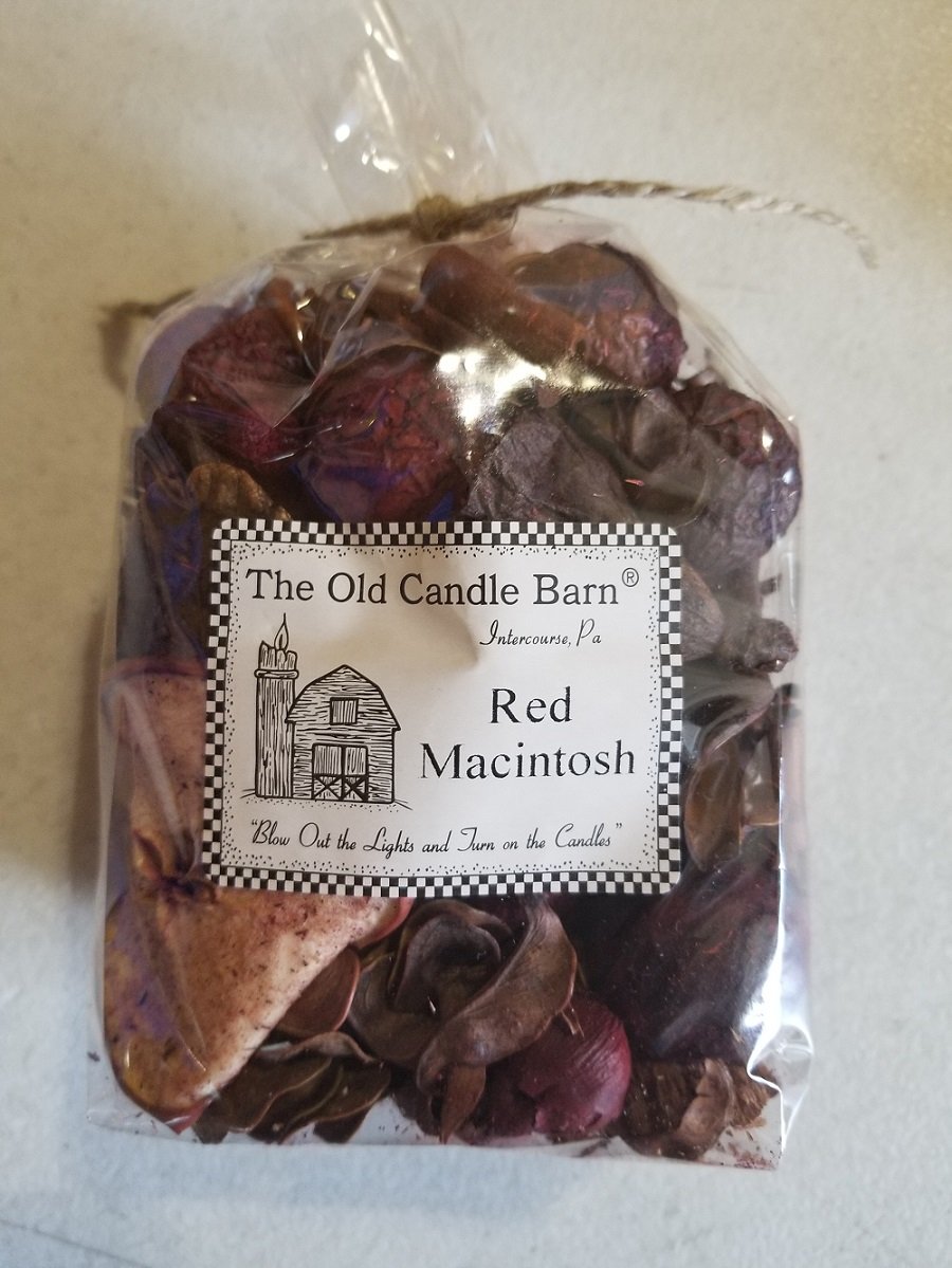 Red Macintosh Potpourri 4 Cup Bag - Natural Apple Scented Home Decor - USA Made Bowl Filler for Fall Centerpieces, Gift Baskets & Holiday Decorations