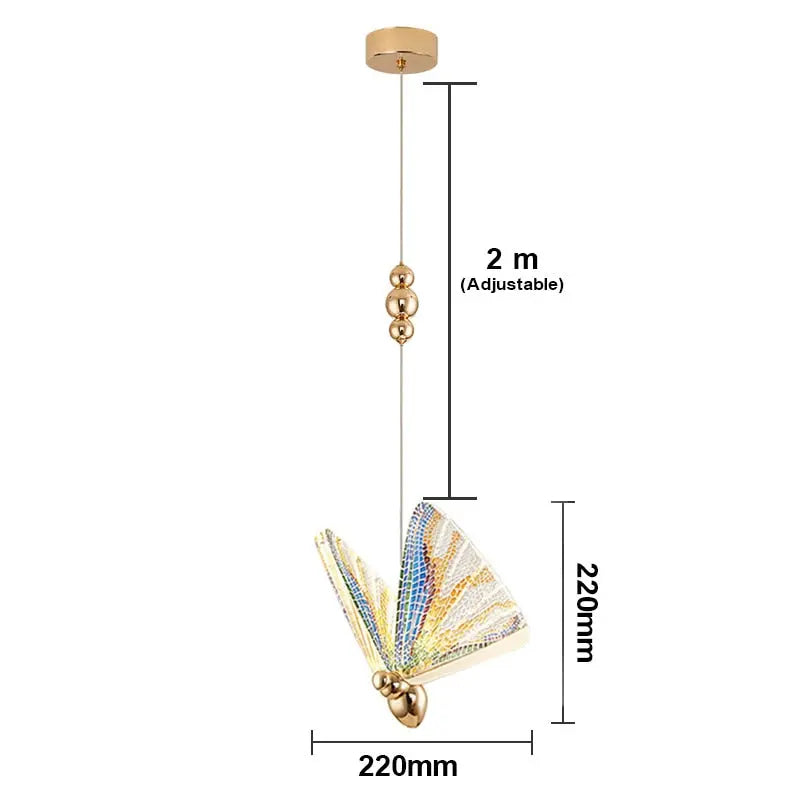 LED Butterfly Pendant Lights - Elegant Floral Chandelier for Bedroom, Nursery & Dining Room Decor - Dimmable Hanging Light Fixture for Home & Cafe Lighting