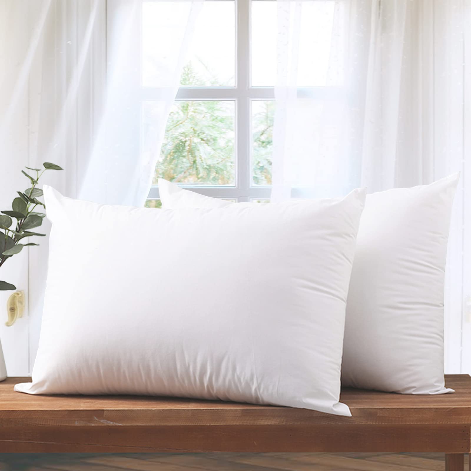 WIWE Standard Size Luxury Hotel Collection Bed Pillows - 2 Pack Super Soft Down Alternative Pillows for Back, Side & Stomach Sleepers | Perfect for Home, Hotel & Guest Room Comfort