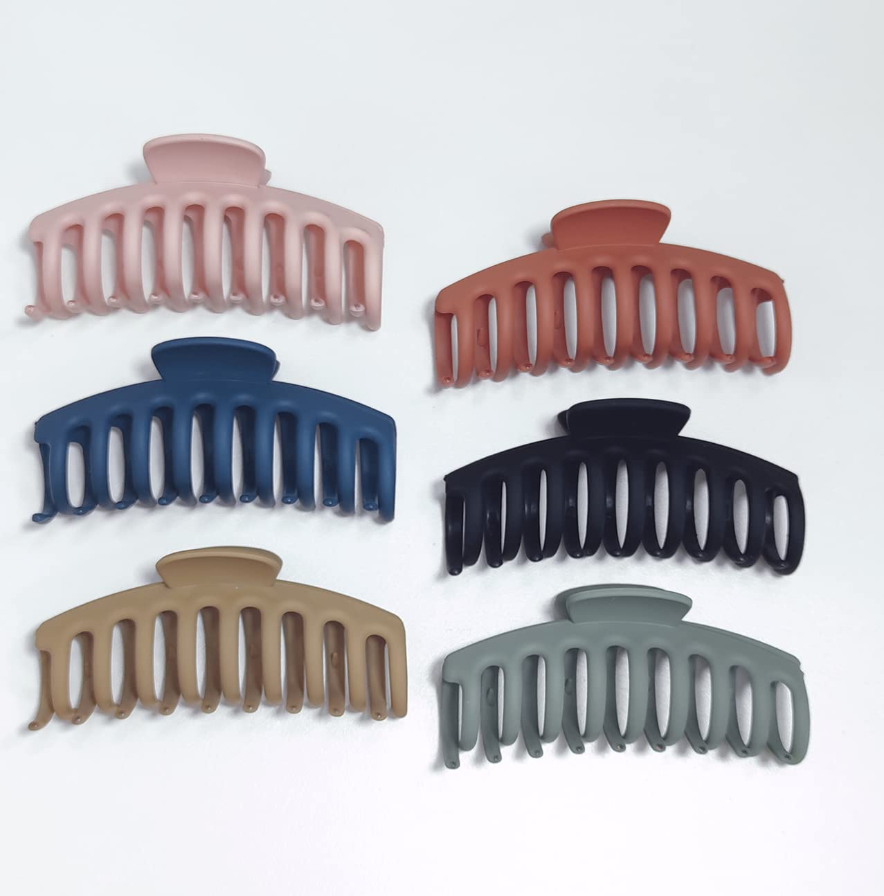 6 Pack Large Hair Claw Clips - 4 Inch Non-Slip Matte Strong Hold Banana Clips for Thick or Thin Hair | Fashion Hair Accessories for Women | Perfect for Ponytails, Buns & Everyday Styling