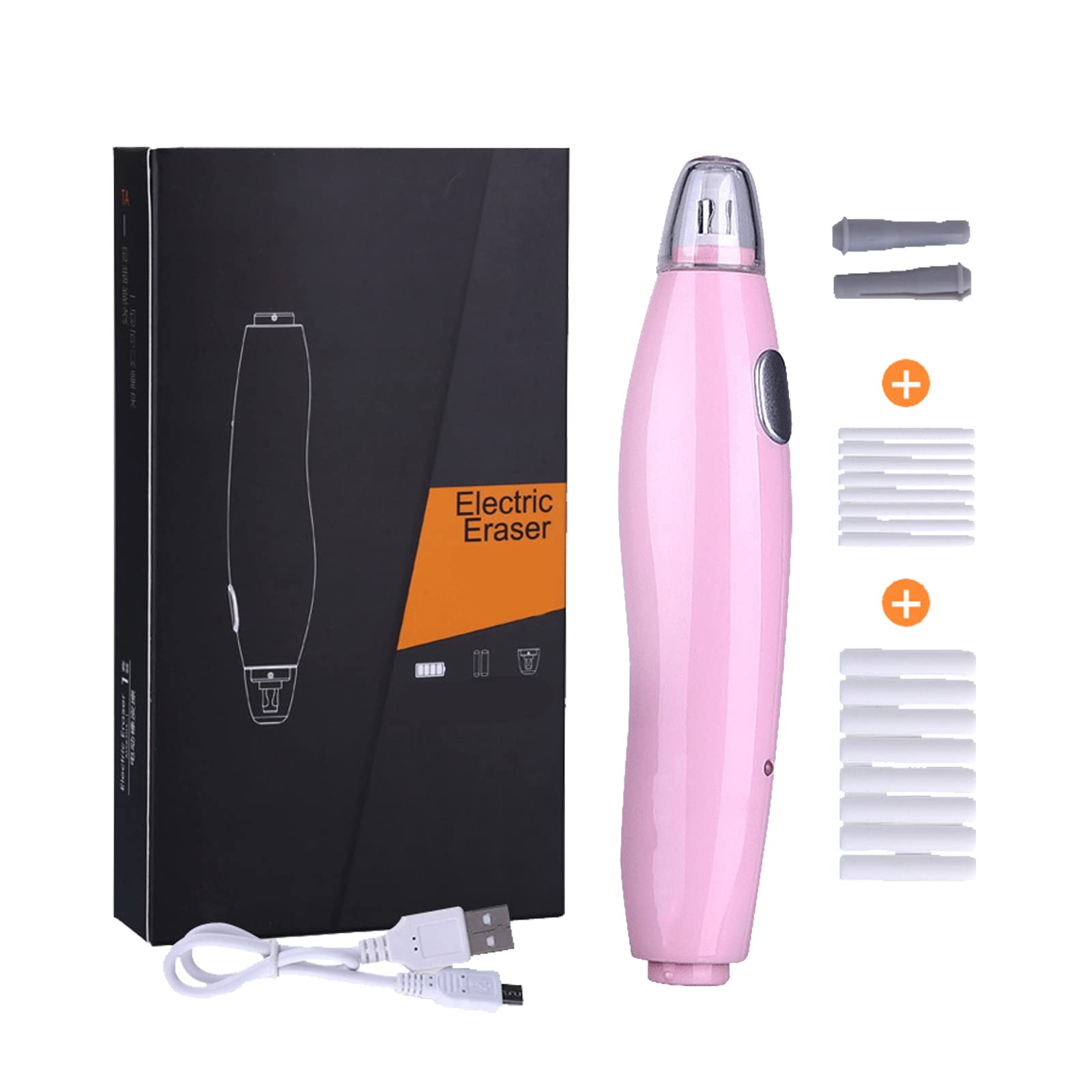 CHBC Rechargeable Electric Eraser Kit - 16 Eraser Refills Included, Battery Powered Pencil Eraser for Artists, Drawing, Drafting & Kids - Perfect for Sketching, Art Projects & Office Use (Pink)