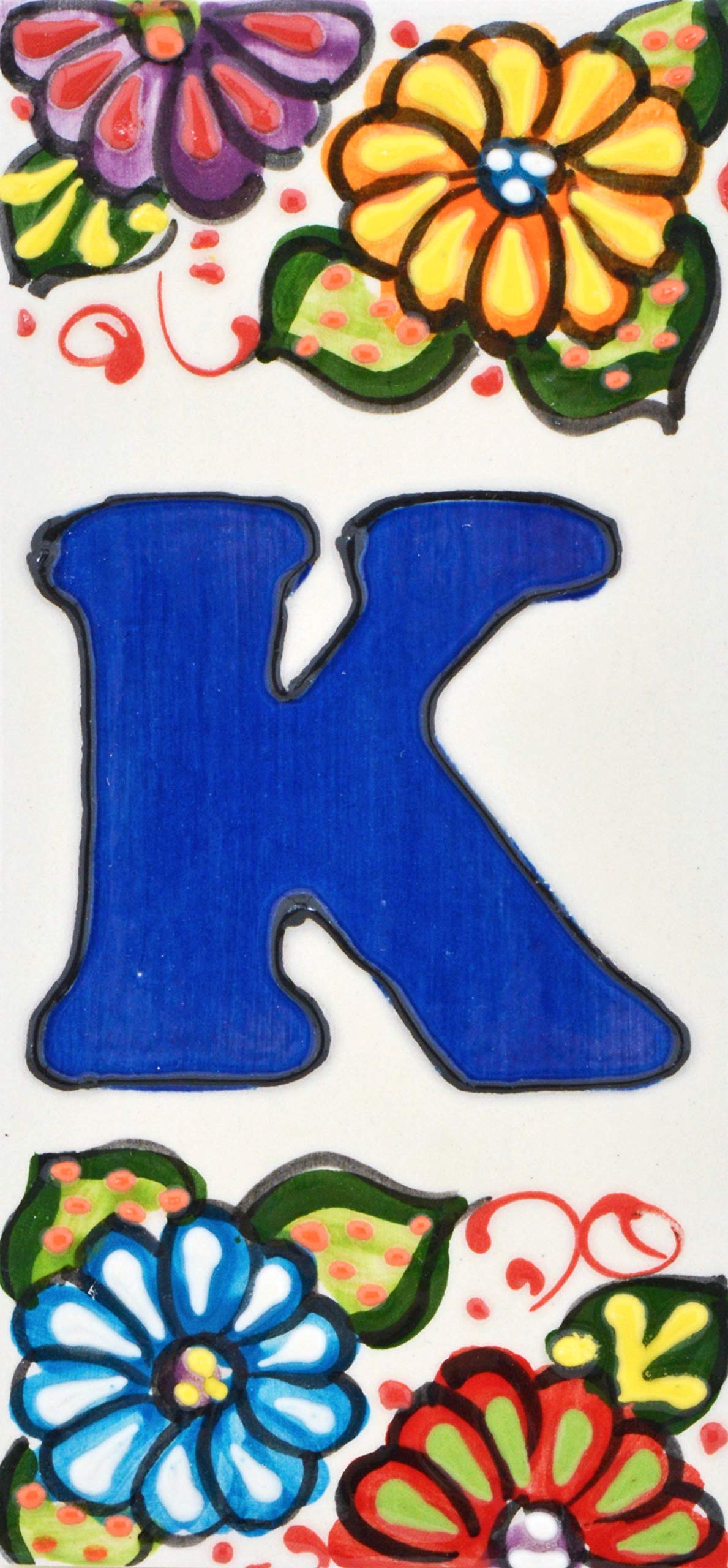 6 Inch Handpainted House Letter Tiles - Custom Address Signs, Names & Numbers for Home & Garden - Durable Outdoor Decor (Letter 