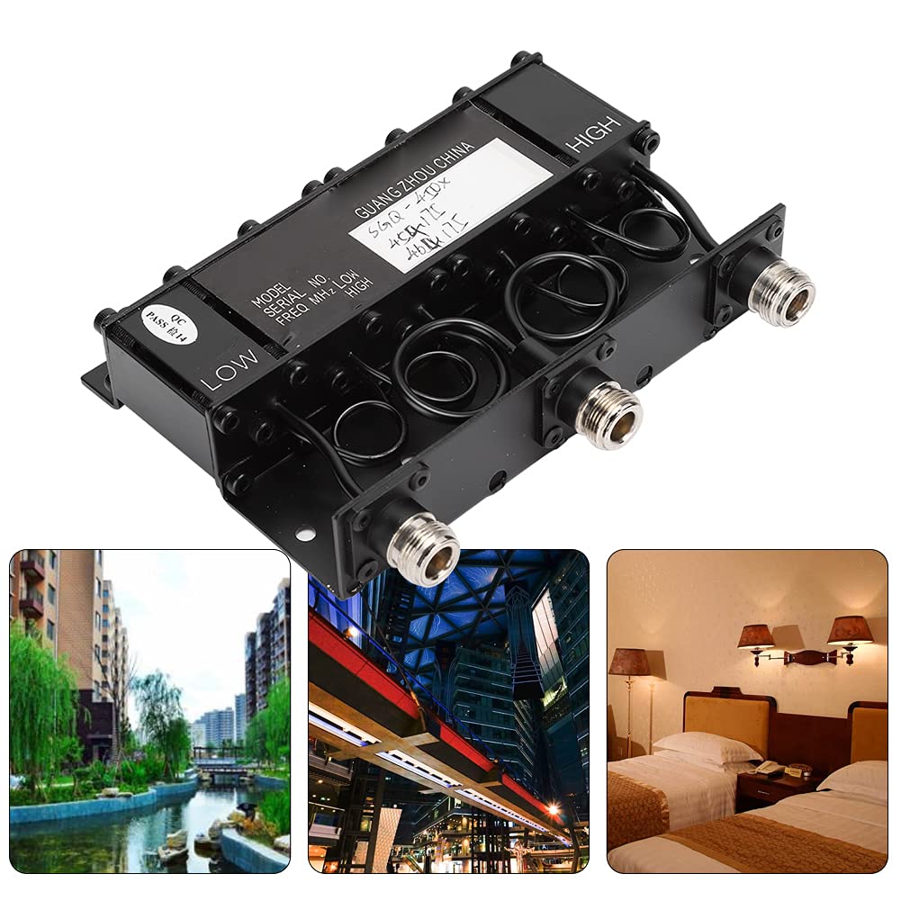 10W UHF 6 Cavity Duplexer TX 454.175MHz RX 464.175MHz - N Connector Radio Repeater for Wireless Communication - Signal Booster for Two-Way Radios, Ham Radio & Commercial Use