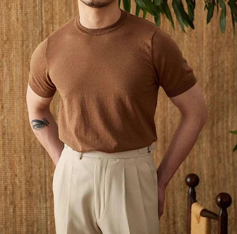 Premium O-Neck Collar Summer T-Shirt for Men - Breathable & Lightweight Casual Tee - Perfect for Beach, Vacation, and Everyday Wear