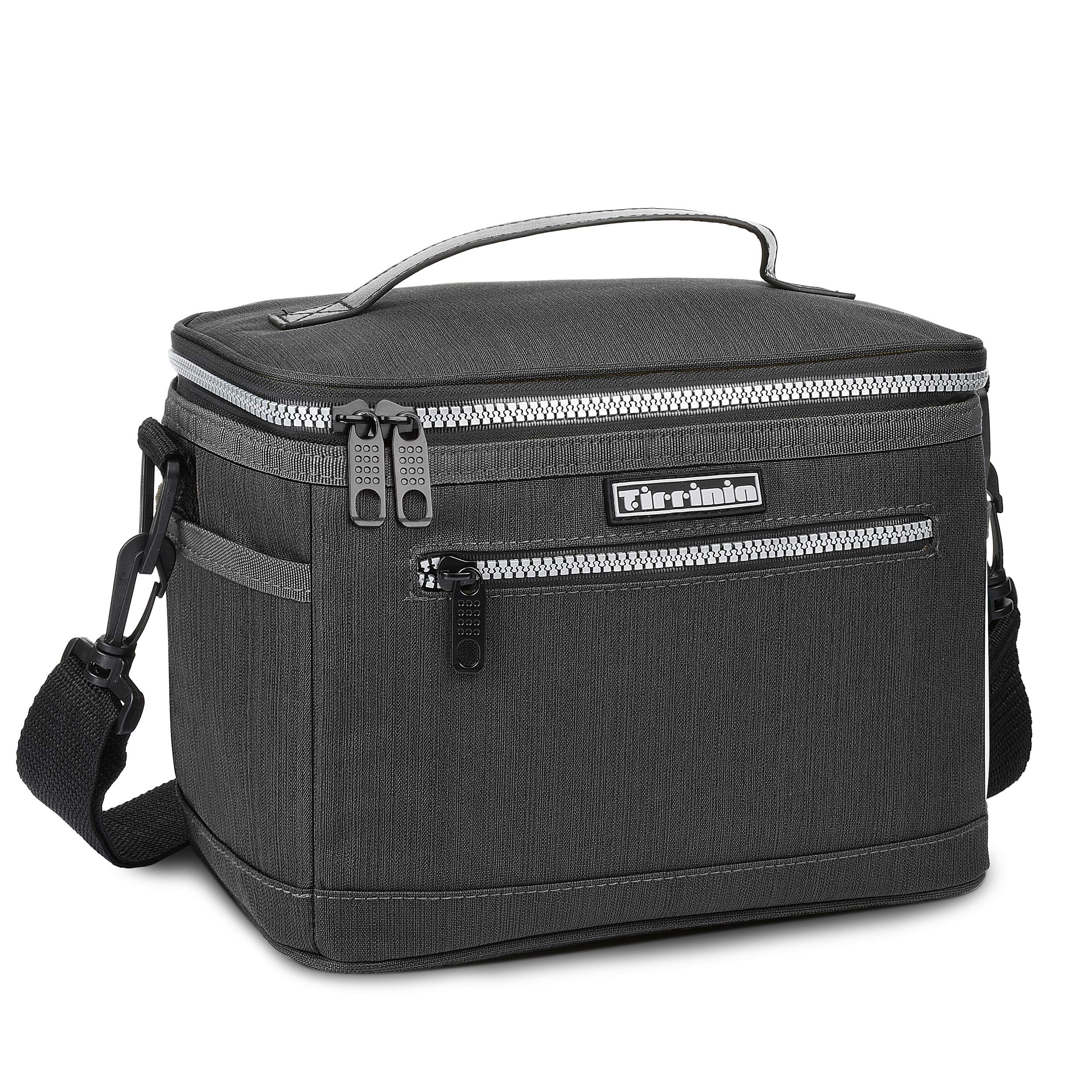 Tirrinia Insulated Lunch Bag for Women & Men - Leakproof Thermal Reusable Lunch Box Tote for Adults - Office Work Lunch Cooler in Dark Grey - Perfect for Work, School, Picnics & Outdoor Activities