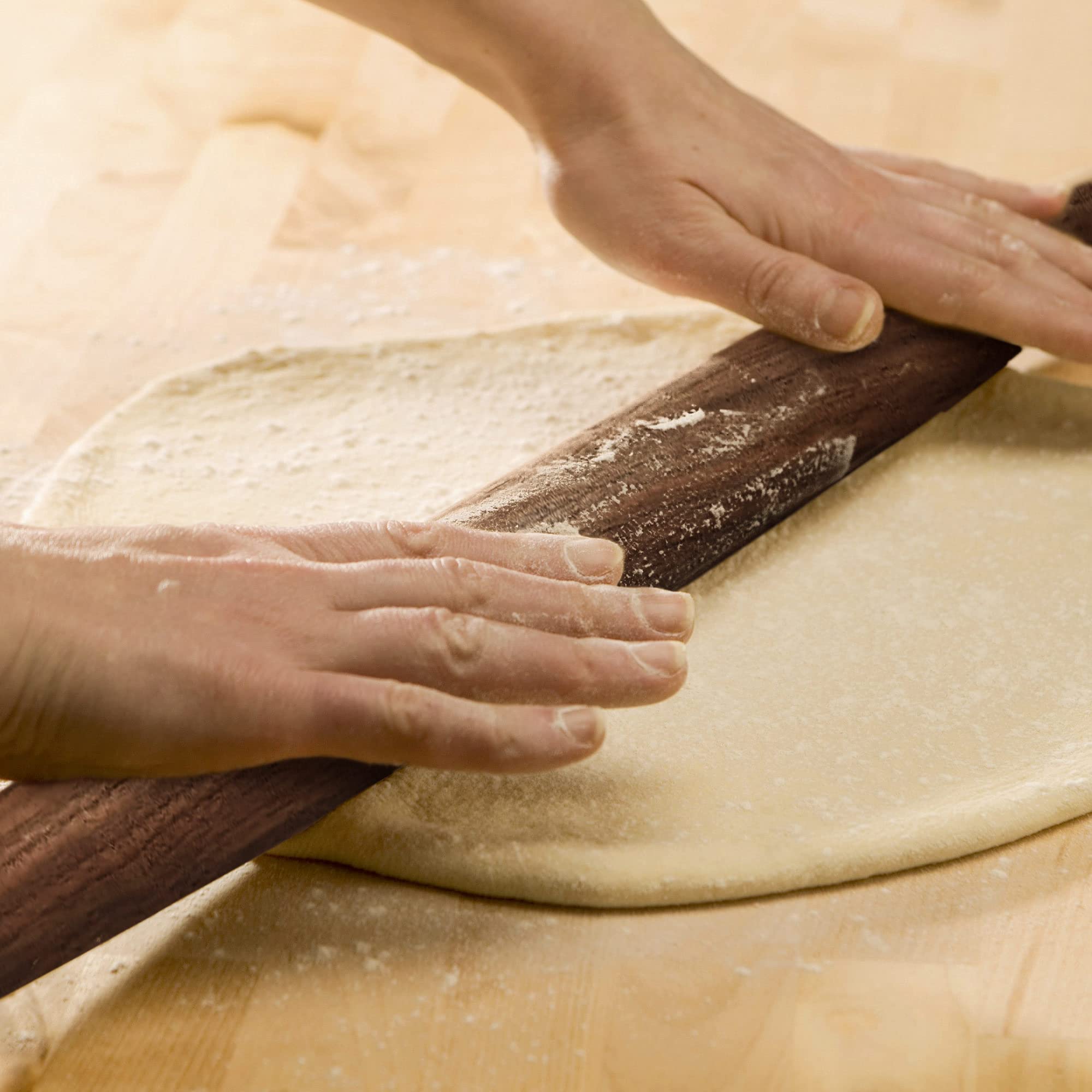 17 Inch French Wooden Rolling Pin for Baking - Premium Walnut Wood Tapered Design for Fondant, Pie Crust, Cookies & Pastry Dough - Smooth Kitchen Essential for Home Bakers & Professional Chefs - Perfect for Holiday Baking, Cake Decorating & Homemade Pizza Making