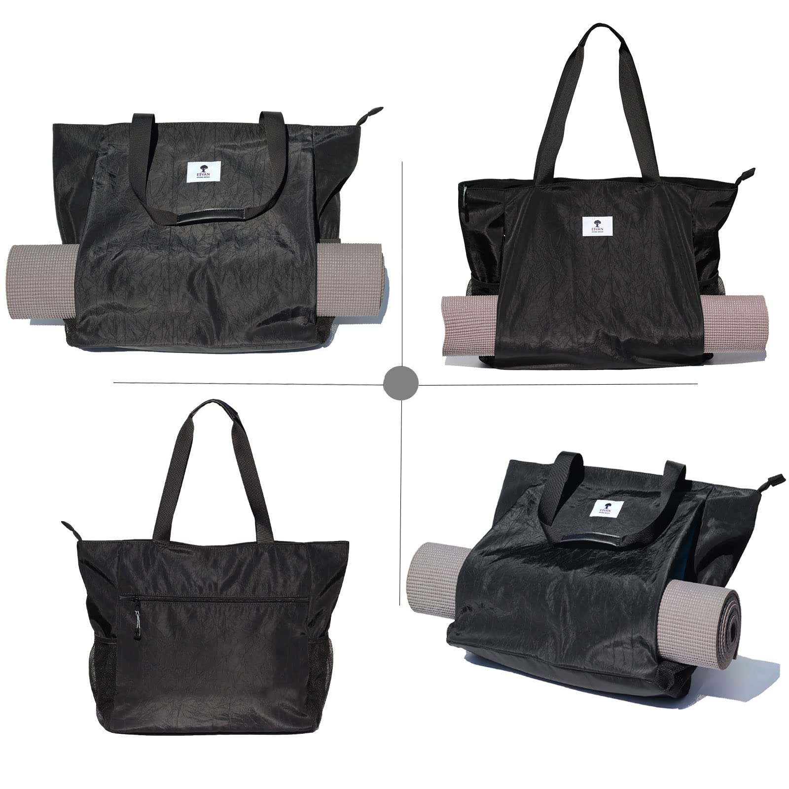 ESVAN Yoga Mat Bag - Premium Tote Carrier with Shoulder Strap for Yoga, Pilates, Gym, Travel & Beach - Perfect for Office, Workouts & Outdoor Activities