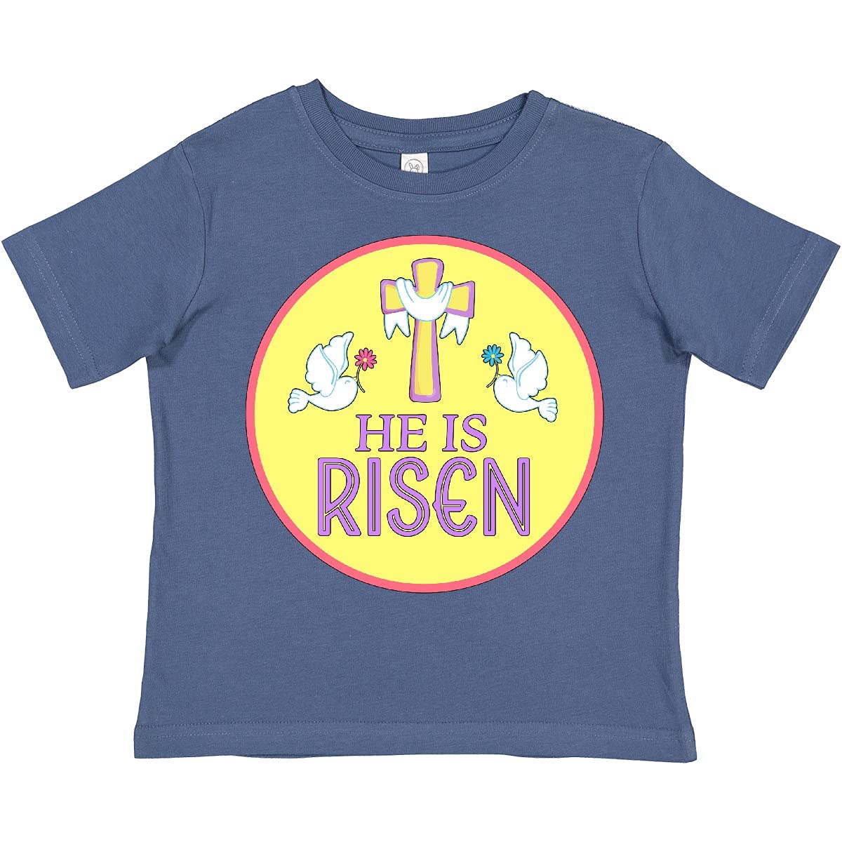 Inktastic He is Risen Easter Toddler T-Shirt - Cute Christian Kids Apparel for Church, Sunday School & Holiday Celebrations