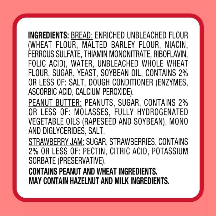 Uncrustables Peanut Butter & Strawberry Jam Frozen Sandwiches - 15 Count (Pack of 4, 60 Total) | No-Crust Kids Snacks for School Lunches, Picnics & Quick Breakfast
