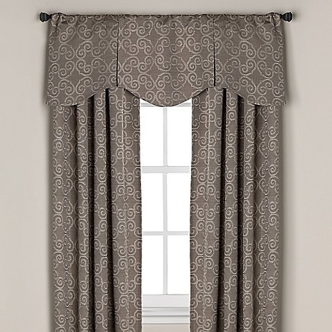 Captiva Scalloped Pleated Scroll Window Valance - Elegant Curtain Topper for Living Room, Bedroom & Kitchen Decor - Perfect for Home & Office Window Treatments