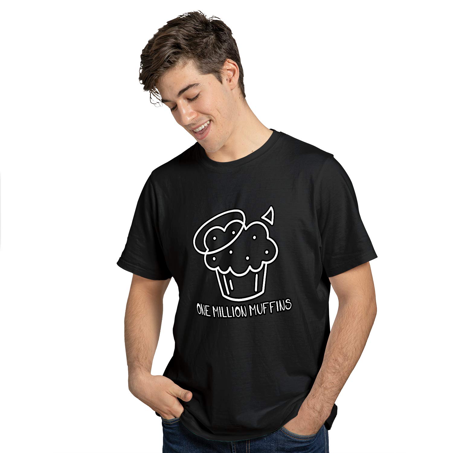 BadBoyHalo Merch 1 Million Muffins T-Shirt - Youth, Kids, Men & Women's Graphic Tee | DMN-Gift Black | Gaming Streamer Apparel for Fans & Collectors