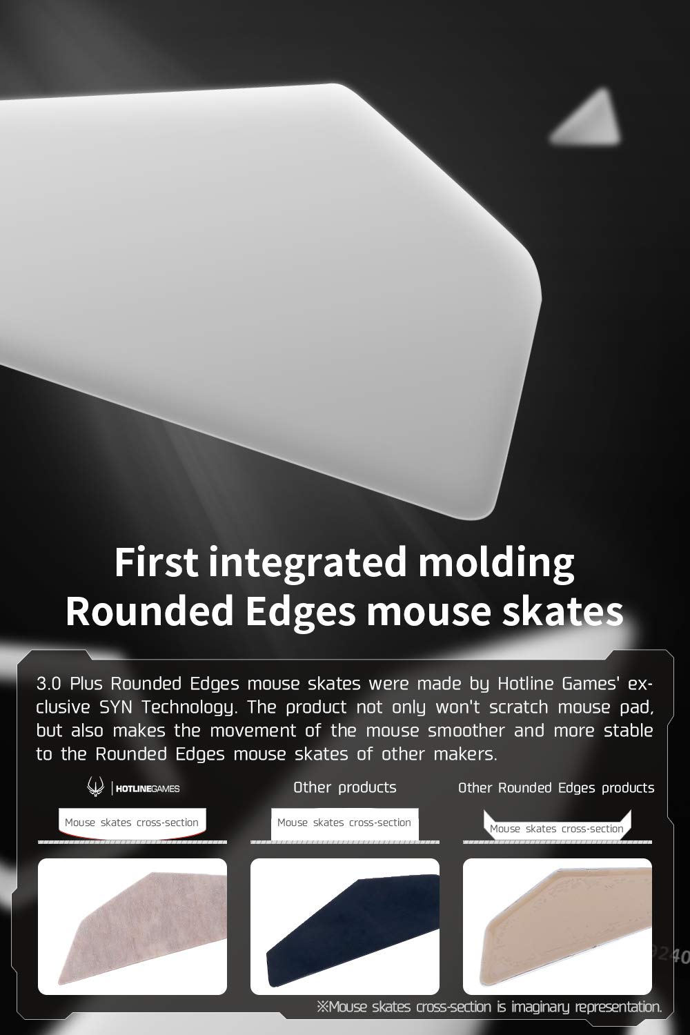 Hotline Games 2 Sets 3.0 Plus Rounded PTFE Mouse Feet Skates - 0.8mm Super Glide Upgrade for Razer Viper Ultimate Gaming Mouse | Smooth Tracking for FPS, MOBA & Esports