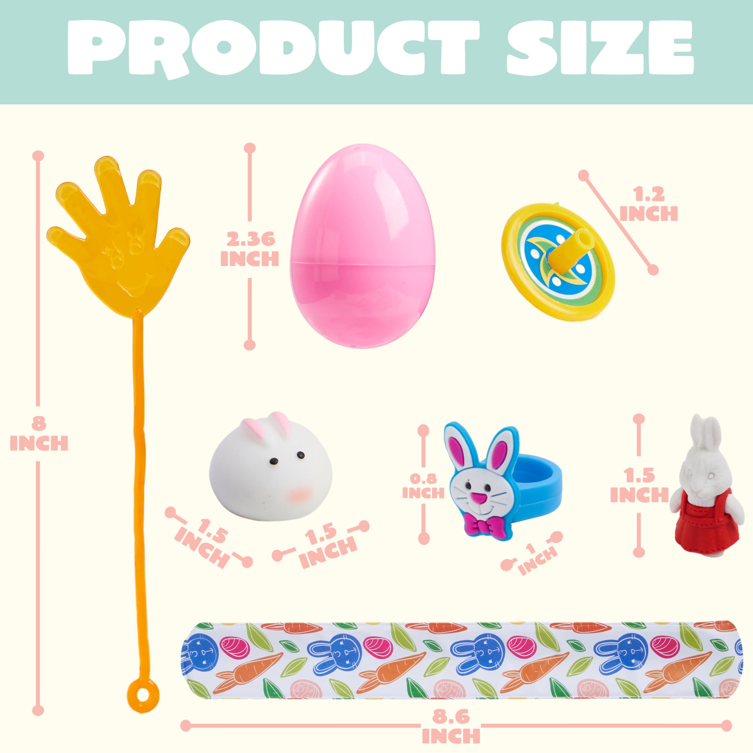 JOYIN 60 PCS Pastel Easter Eggs with Assorted Toys Inside - Easter Egg Hunt Supplies, Kids Basket Stuffers, Party Favors & Classroom Prizes - Perfect for Easter Celebrations, Birthday Parties & School Events