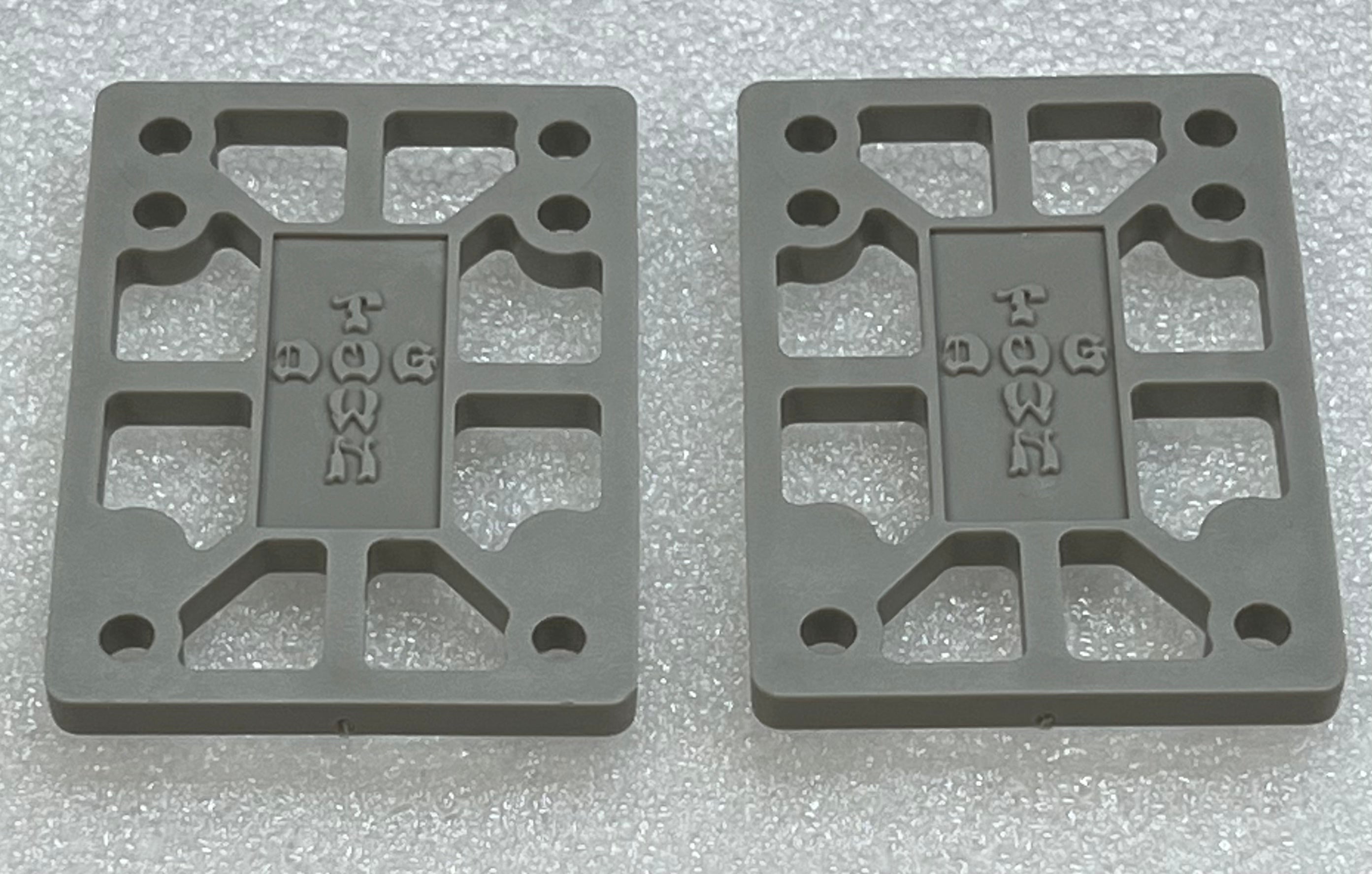 Dogtown 1/4 Inch Skateboard Riser Pads - Shock Absorbing & Vibration Dampening - Grey Color - Perfect for Street Skating & Longboard Cruising
