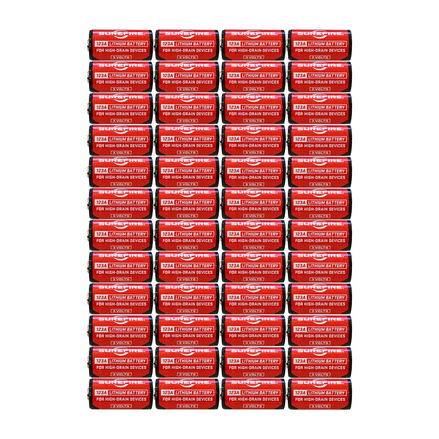 SureFire SF123A Lithium Batteries 48-Pack - Long-Lasting 3V CR123A Batteries for Flashlights, Cameras & Security Devices - Reliable Power for Home, Outdoor & Emergency Use