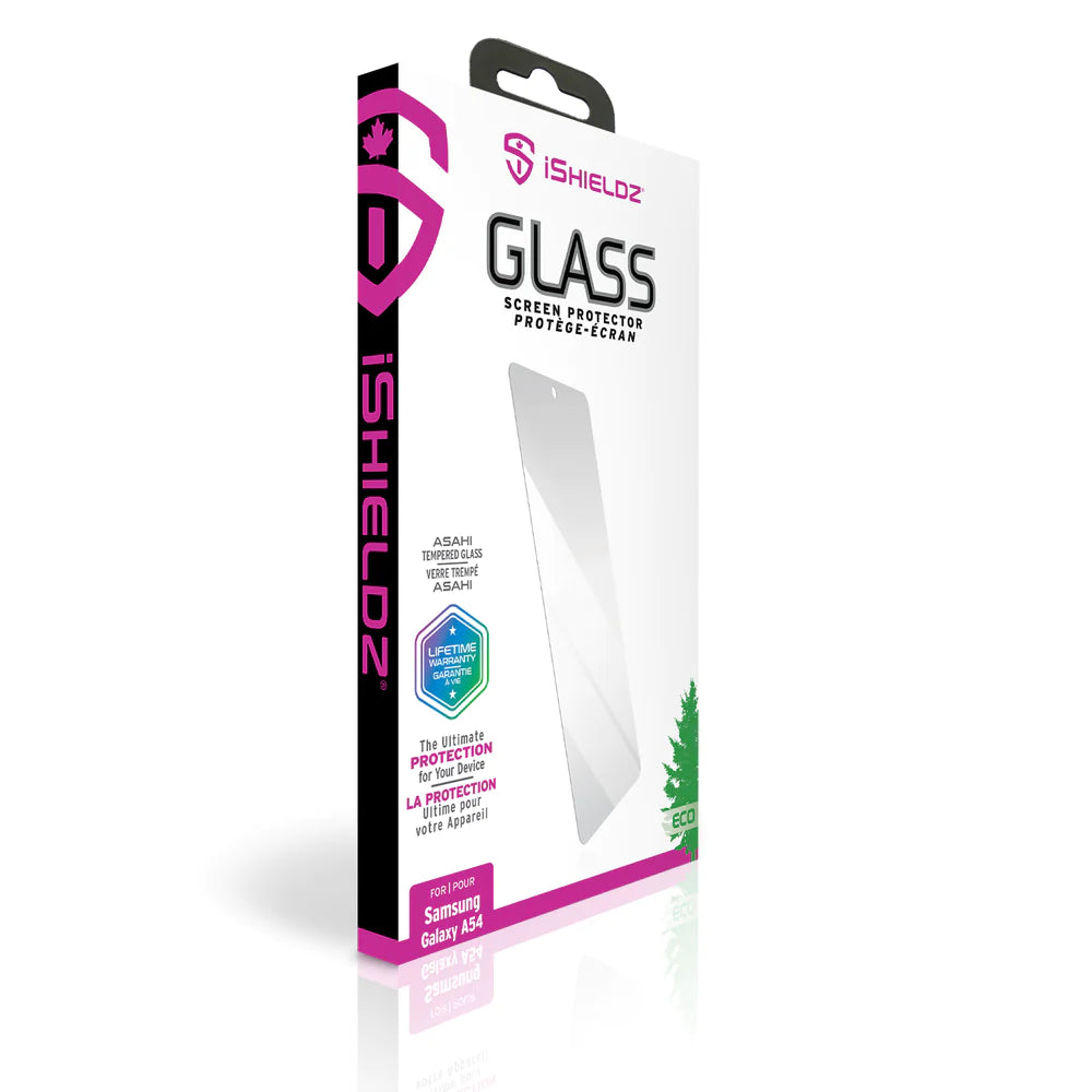 iShieldz Tempered Glass Screen Protector for Samsung Galaxy A54 - 9H Hardness, Anti-Scratch, Bubble-Free Installation - Perfect for Daily Protection & Gaming