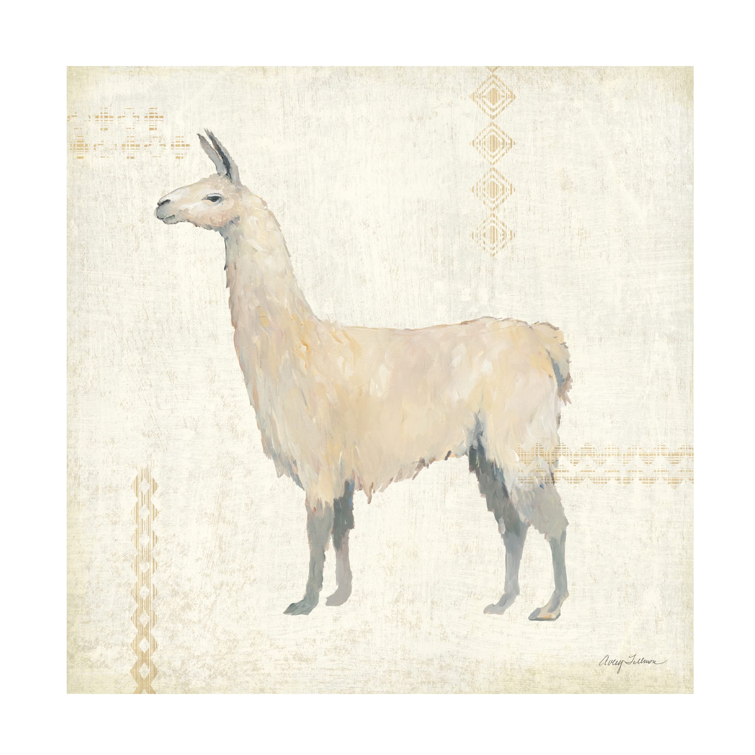 Trademark Fine Art 'Llama Land VI' Canvas Wall Art by Avery Tillmon - Vibrant Animal Painting for Living Room, Bedroom & Office Decor