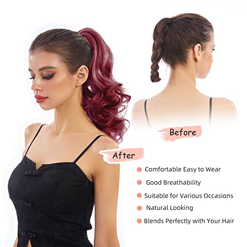 Natural Wavy Ponytail Hair Extension for Women - Clip-in Synthetic Hairpiece for Volume & Length - Perfect for Parties, Weddings & Everyday Styling