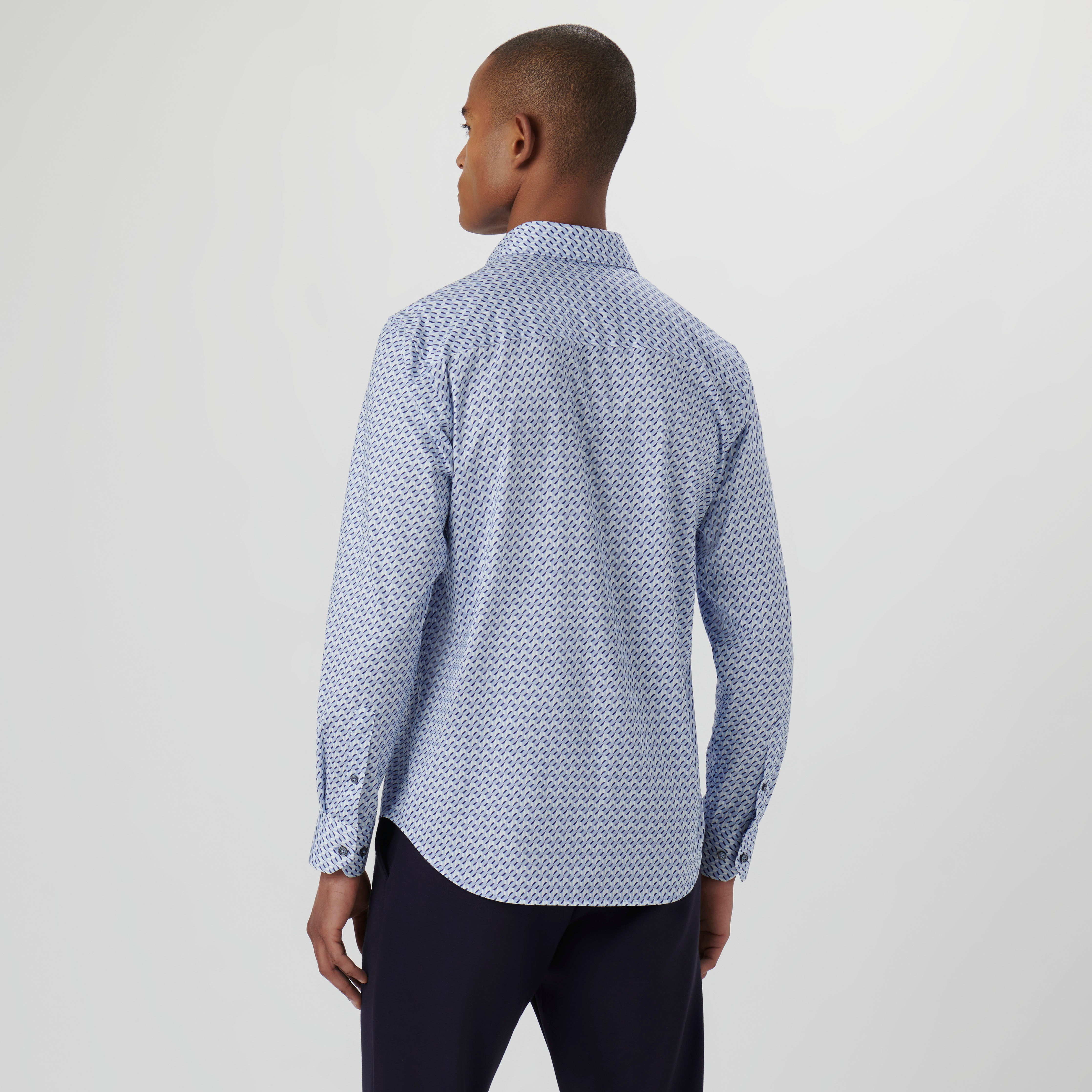 James Geometric Print Cotton Shirt for Men - Stylish Casual Button Down Shirt for Office, Date Night & Summer Outfits