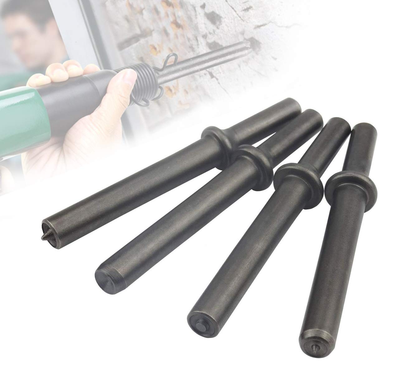 4-Piece Heavy Duty Pneumatic Air Rivet Hammer Set with 0.401