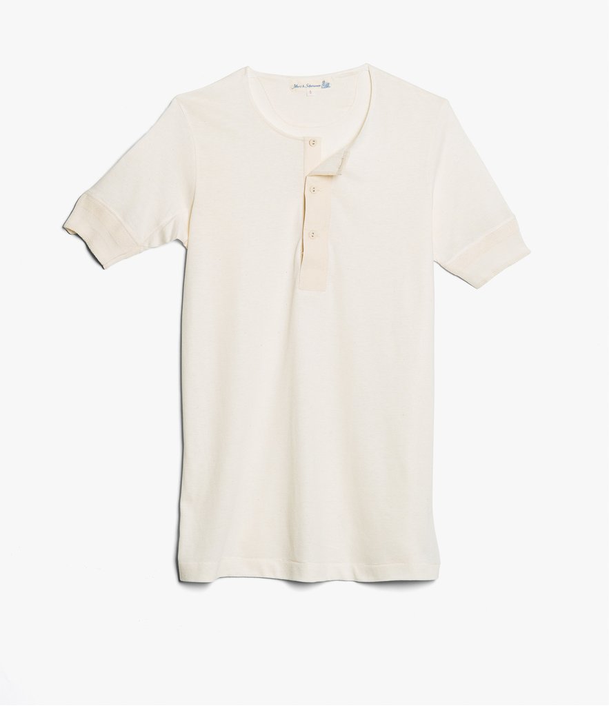 Merz b. Schwanen 103 Men's Short Sleeve Henley Shirt - 100% Organic Cotton Crew Neck Tee for Casual Wear & Summer Outfits | Perfect for Weekend, Travel & Everyday Comfort