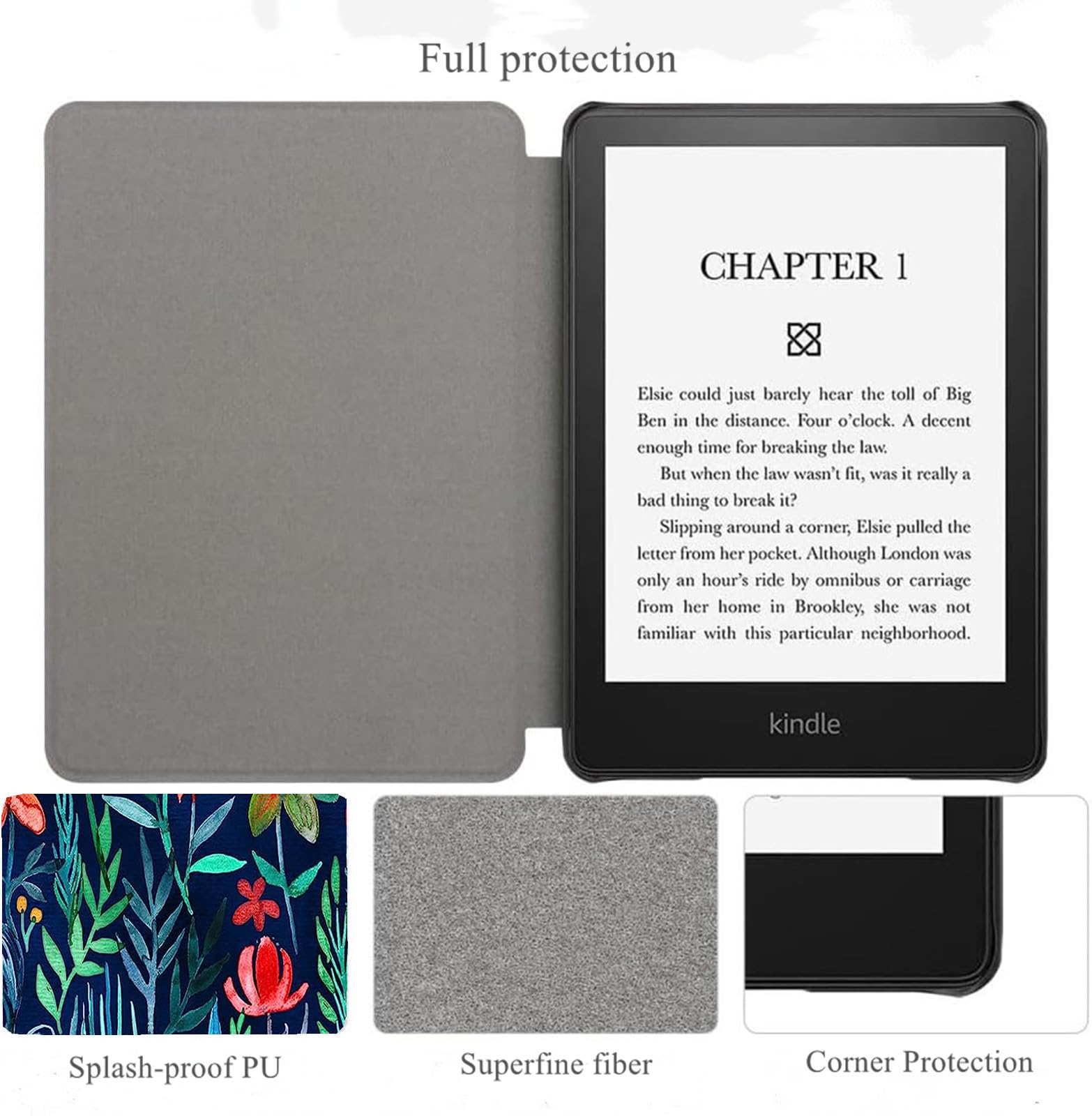 Premium PU Leather Case for Kindle Paperwhite 5th/6th/7th Generation (2012-2015 Models EY21 & DP75SDI) - Auto Sleep/Wake, Lightweight & Water-Resistant Cover - Perfect for Reading, Travel & Daily Commute