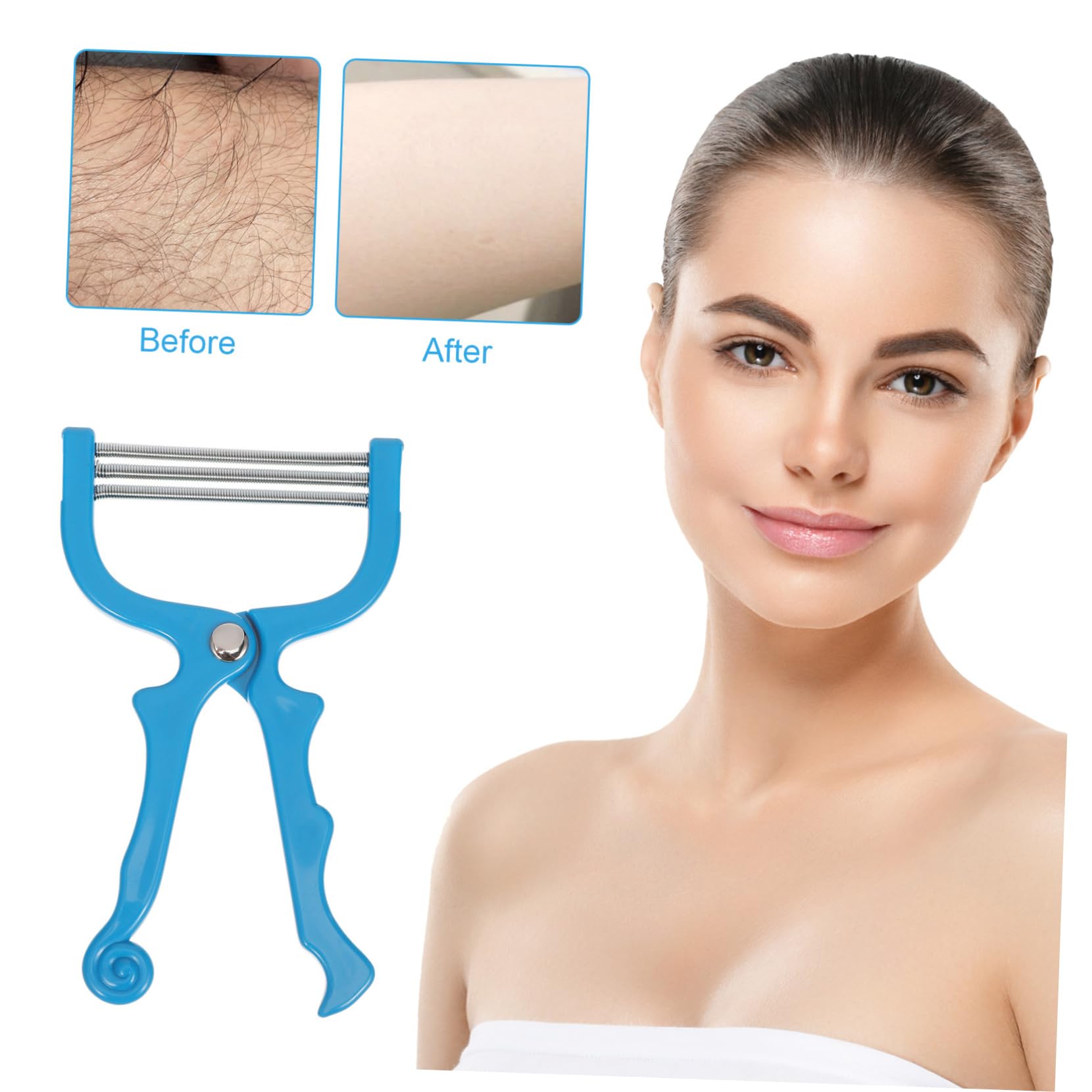 Gentle & Efficient Facial Hair Remover for Women - 3 Pack Spring Lip Hair Epilator | Painless Upper Lip & Chin Hair Removal Tool | Perfect for Home Use & Travel