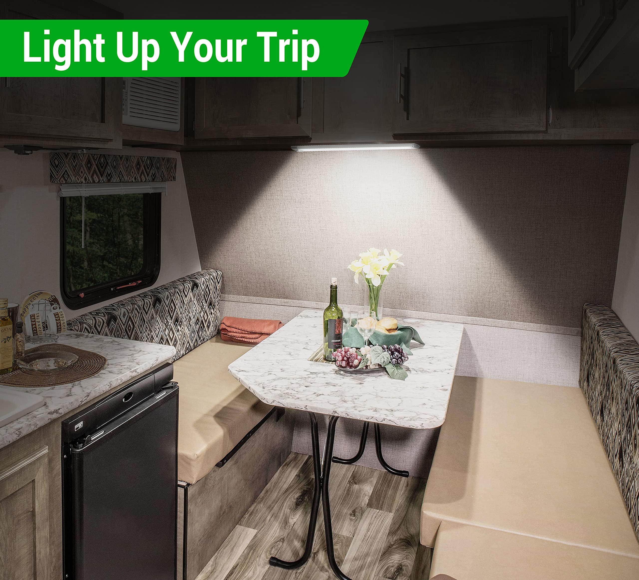 CT CAPETRONIX 12V LED Interior Light Bar - 168 LEDs, 15.4 Inch, 1700 Lumens, 10W - DC 12 Volt LED Strip Lights with On/Off Switch - Perfect for Cargo Trailers, Cars, RVs, Vans, Trucks, Campers, Boats, Caravans & Motorhomes (6 Pack) - Ideal for Interior Lighting, Night Driving & Emergency Use