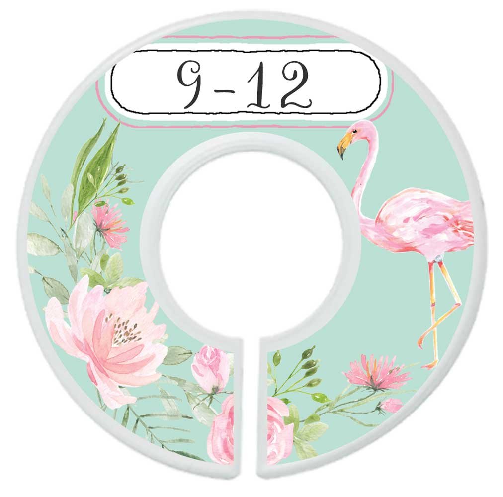Floral Flamingo Baby Girl Closet Dividers - Nursery Organization for Newborn & Toddler Clothes - Perfect for Nursery, Baby Shower & Kids Room Organization