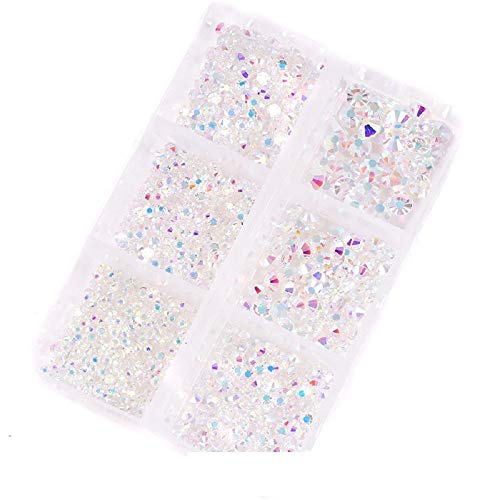 1200pcs Glass Rhinestones Set - AB Crystal Flatback for Nail Art & DIY Decor