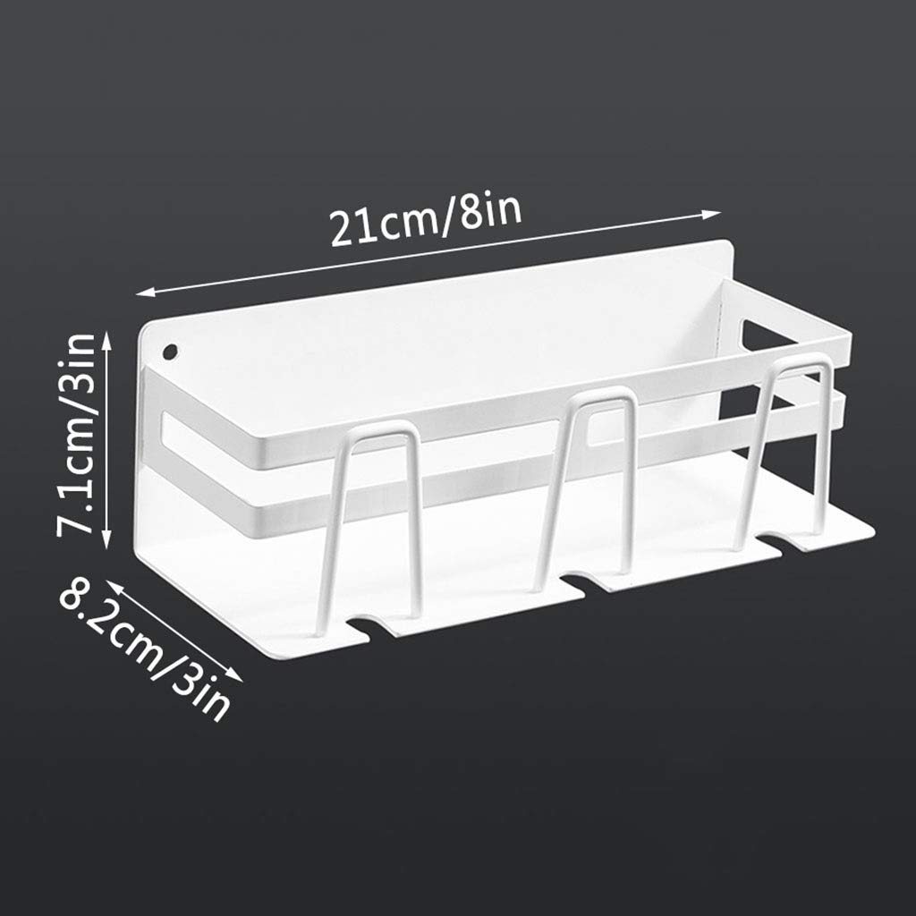 Stainless Steel Floating Shelves for Bathroom - 2-Pack Wall Mount Toothbrush Holder, Rustproof & Anti-Oxidation Shower Shelf - Perfect for Shower Room, Vanity Organization (White)