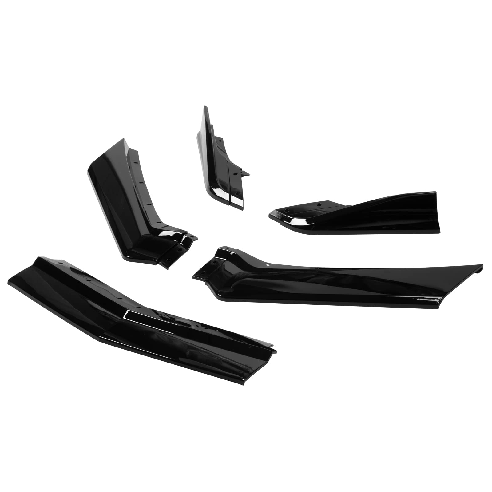 FREEMOTOR802 Gloss Black Front Bumper Lip Splitter for 2020-2025 Chevy Corvette C8 Stingray & Z51 | ABS Air Dam Lower Chin Spoiler Body Kit Replacement (5-Piece Set) | Enhances Aerodynamics & Sporty Look for Street Racing & Car Shows