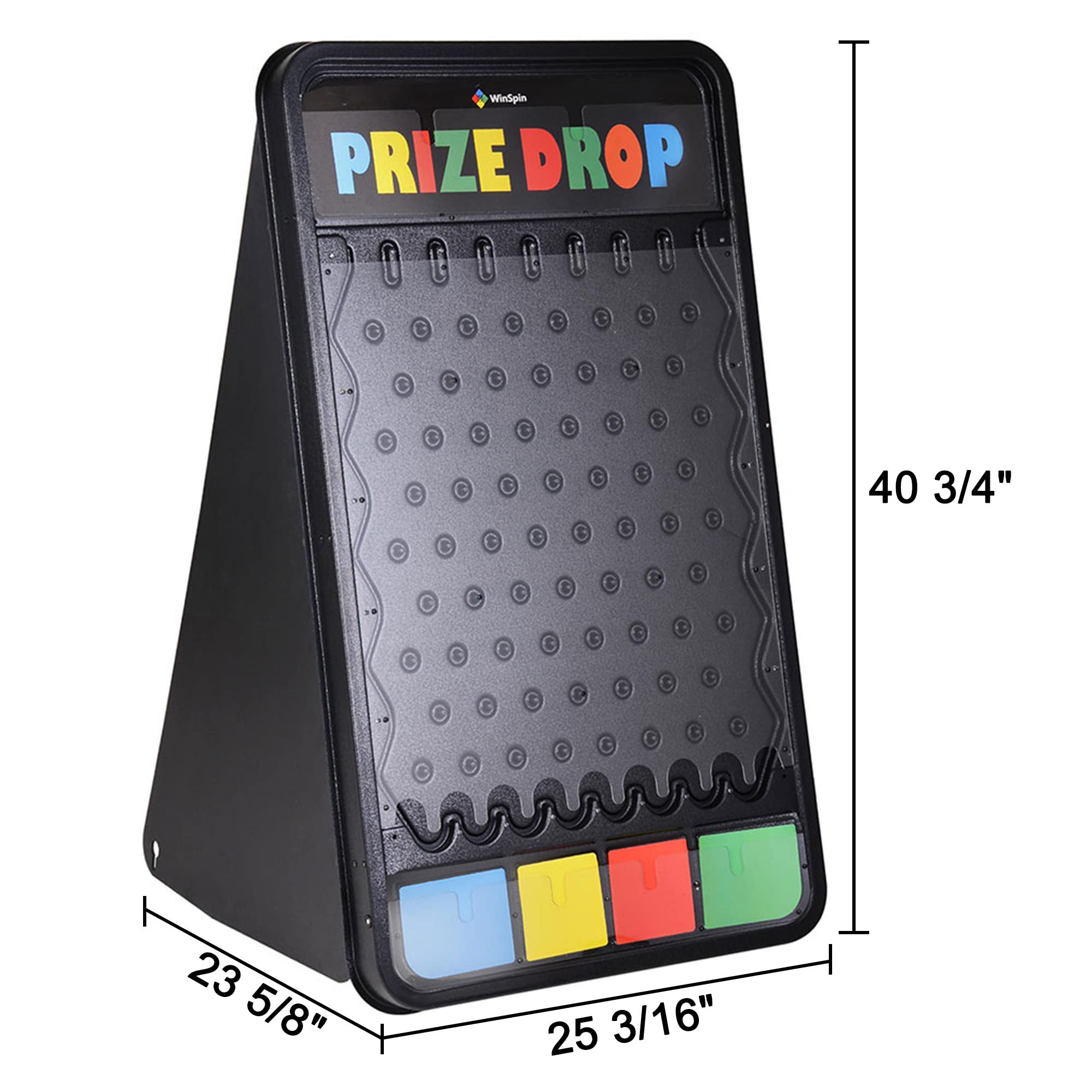 WinSpin 41x25 Inch Foldable Prize Drop Board Game with 12 Playing Pucks & Multi-Color LED Lights - Perfect for Carnival, Tradeshow, Birthday Parties and Family Game Nights