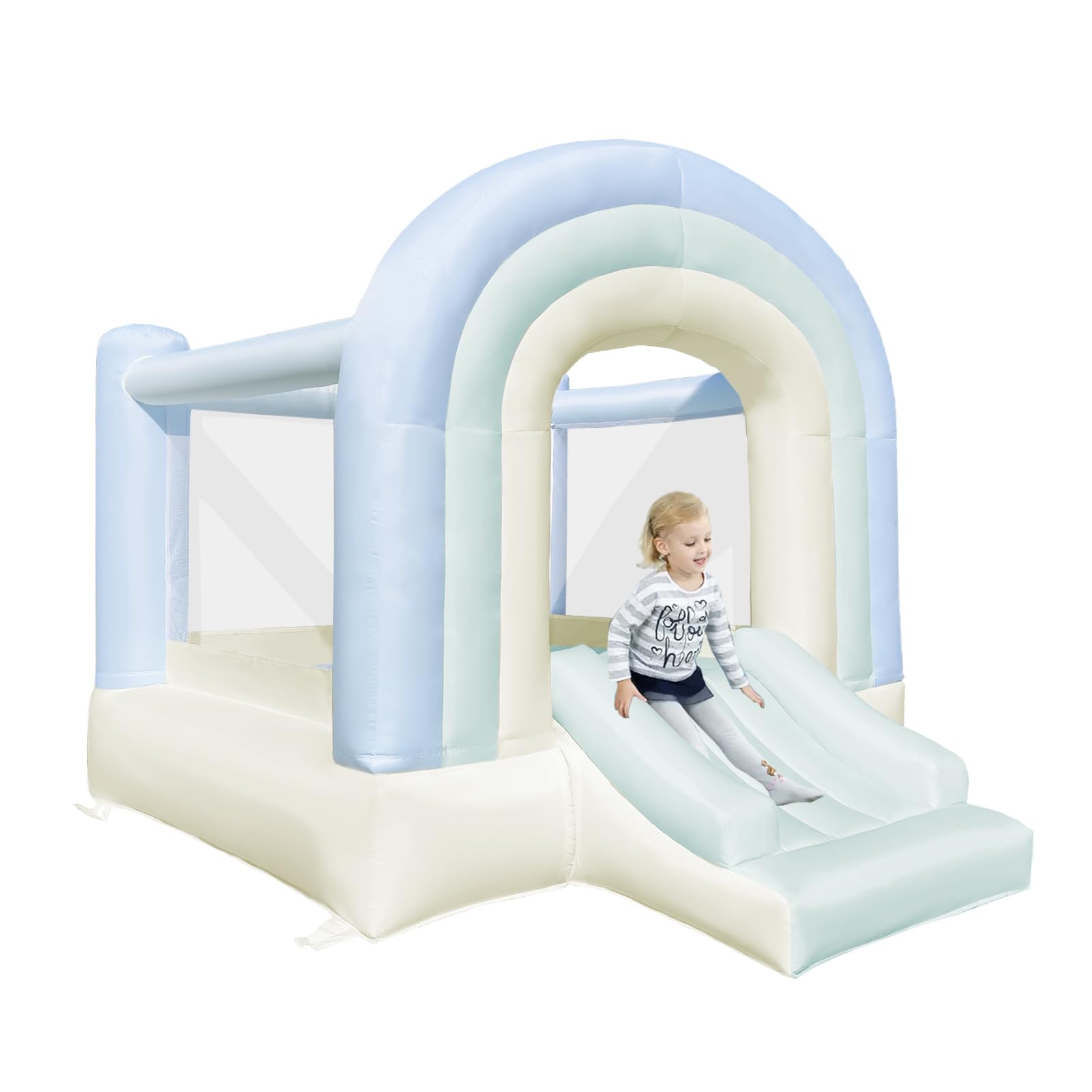 **Dream Castle Bounce House for Kids - 8ft x 6ft Inflatable Bouncy House with Slide & Blower - Indoor/Outdoor Toddler Playhouse - Perfect for Birthday Parties, Backyard Fun & Playdates**