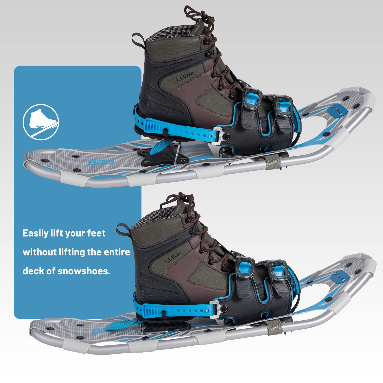 G2 21/25/30/36 Inch Lightweight Snowshoes with Toe Box - EVA Padded Ratchet Binding, Heel Lift & Flexible Pivot Bar - Durable Back Strap, Trekking Poles & Carrying Bag Included - 6 Color Options for Winter Hiking, Backpacking & Snow Adventures