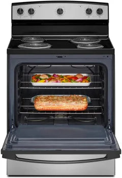 Amana ACR4203MNS 30 Inch Electric Range with Easy-Clean Glass Door - Perfect for Modern Kitchens, Baking & Family Cooking