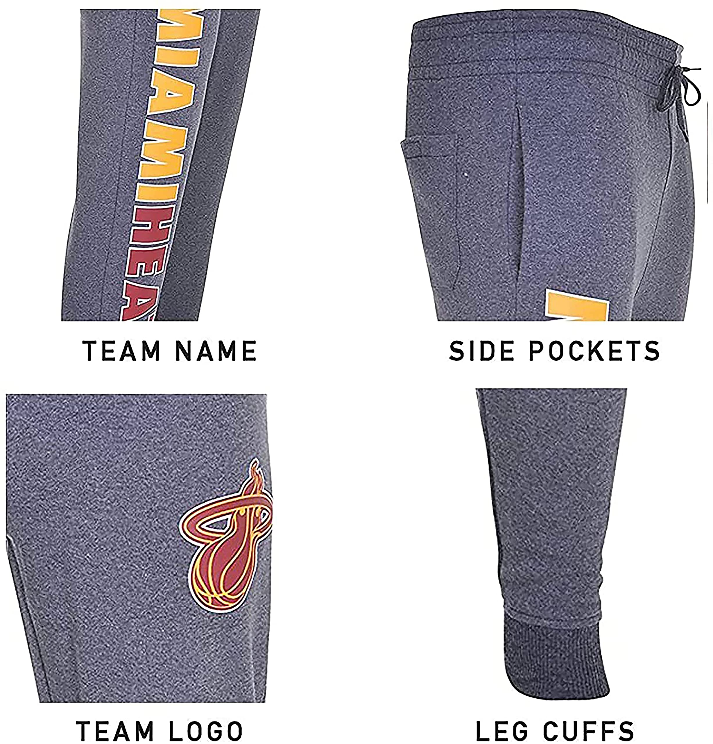 Premium NBA Men's Jogger Sweatpants - Super Soft Active Wear Basketball Pants for Casual, Gym & Lounge - Comfortable Athletic Pants for Sports Fans