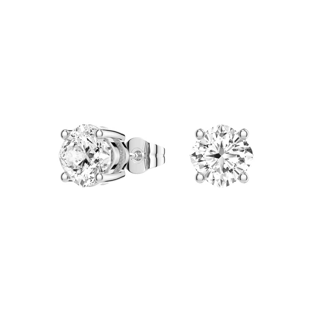 4 CTW Cushion Cut Moissanite Stud Earrings - 4 Prong Solitaire Setting, Hypoallergenic & Sparkling - Perfect for Weddings, Parties & Everyday Elegance