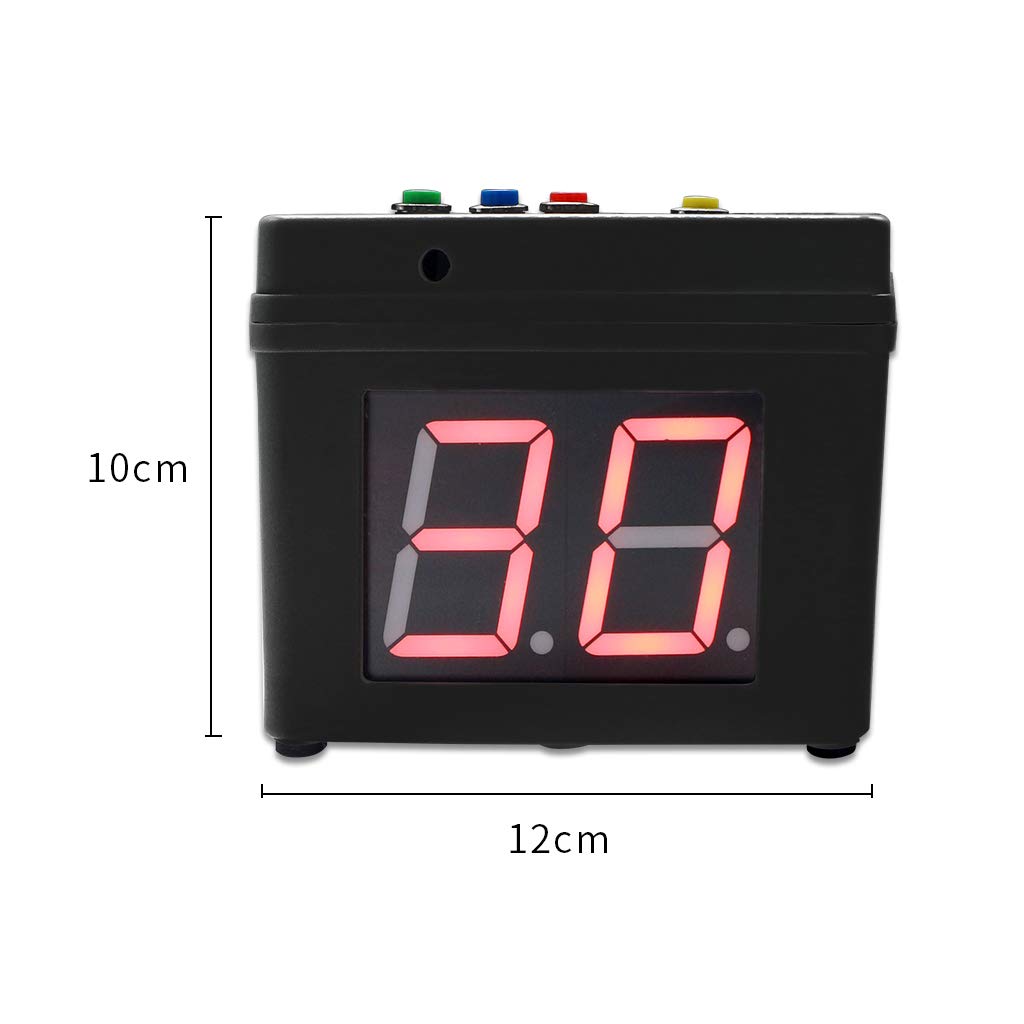 GANXIN Poker Shot Clock - 20/30 Sec & Custom Countdown Timer for Poker, Casino, Chess Tournaments - 4-Sided Cube Timer (Black) - Perfect for Texas Hold'em, Blackjack & Competitive Board Games