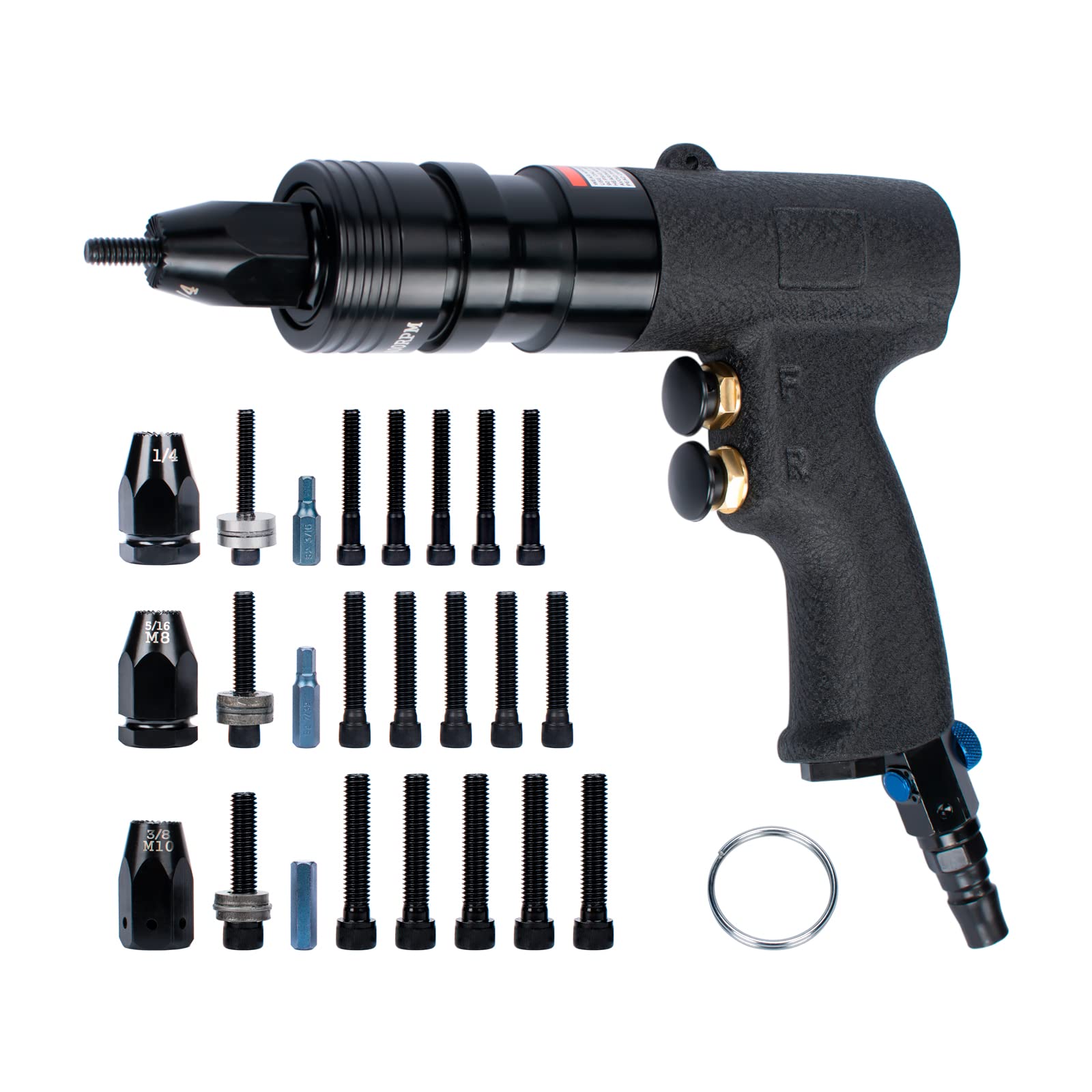 INPANOLS Pneumatic Rivet Nut Gun Kit - Self-Locking Air Riveter Tool for 1/4