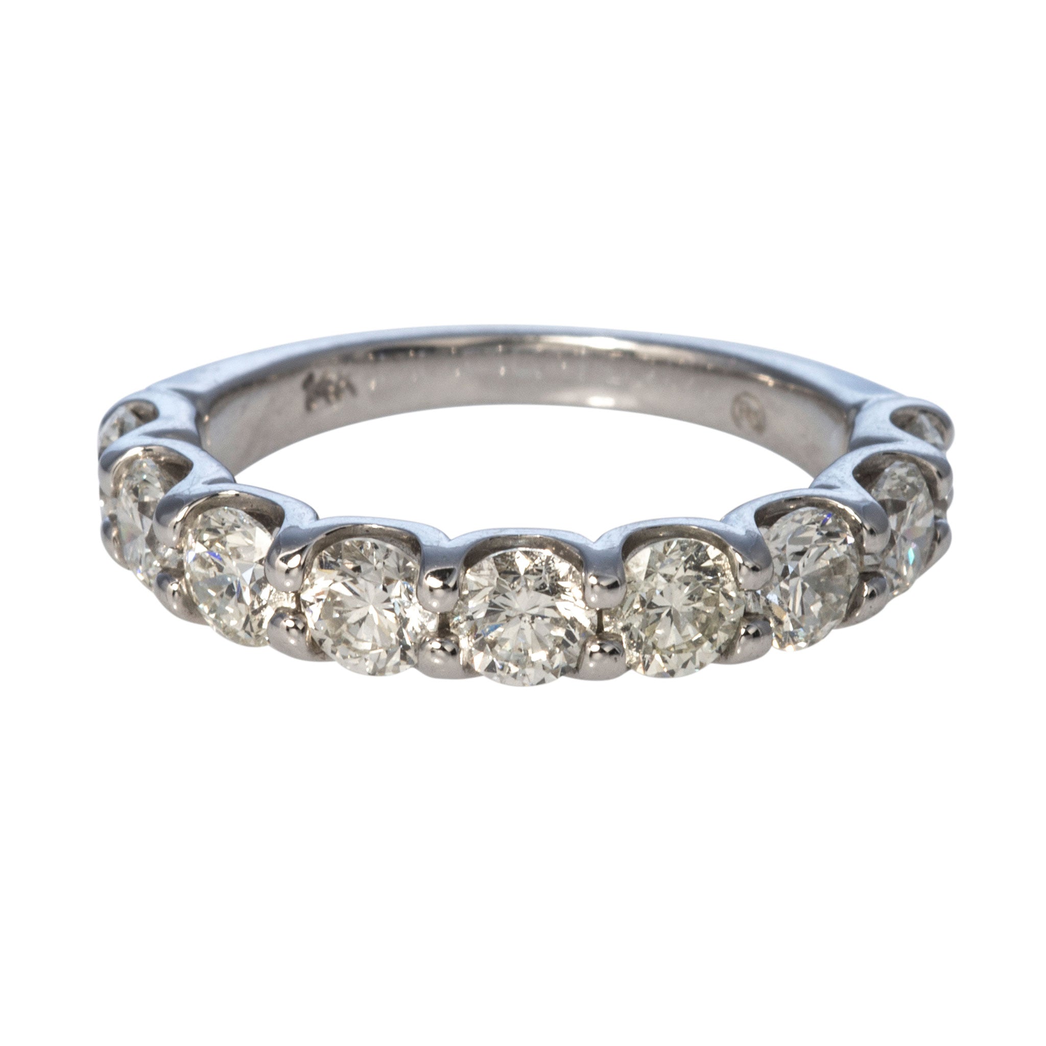 2ctw Round Diamond 9 Stone 14K White Gold Wedding Band - Elegant Anniversary Ring for Women, Perfect for Proposals, Engagements & Special Occasions