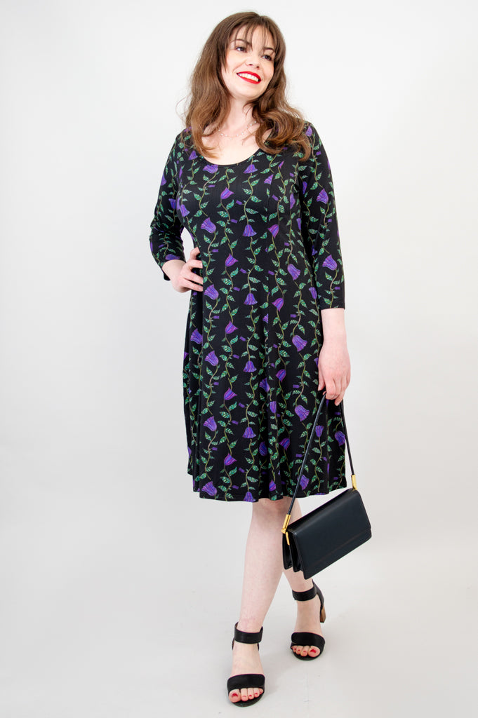 Callie 3/4 Sleeve Floral Dress - Bamboo Fabric - Perfect for Summer Outings & Beach Vacations