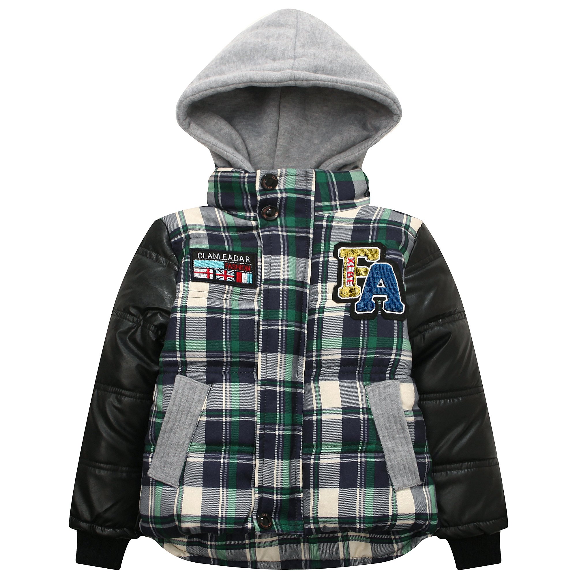 Richie House Boys' Winter Hooded Padded Jacket - Warm Fleece-Lined Coat for Kids Outdoor Play & Cold Weather