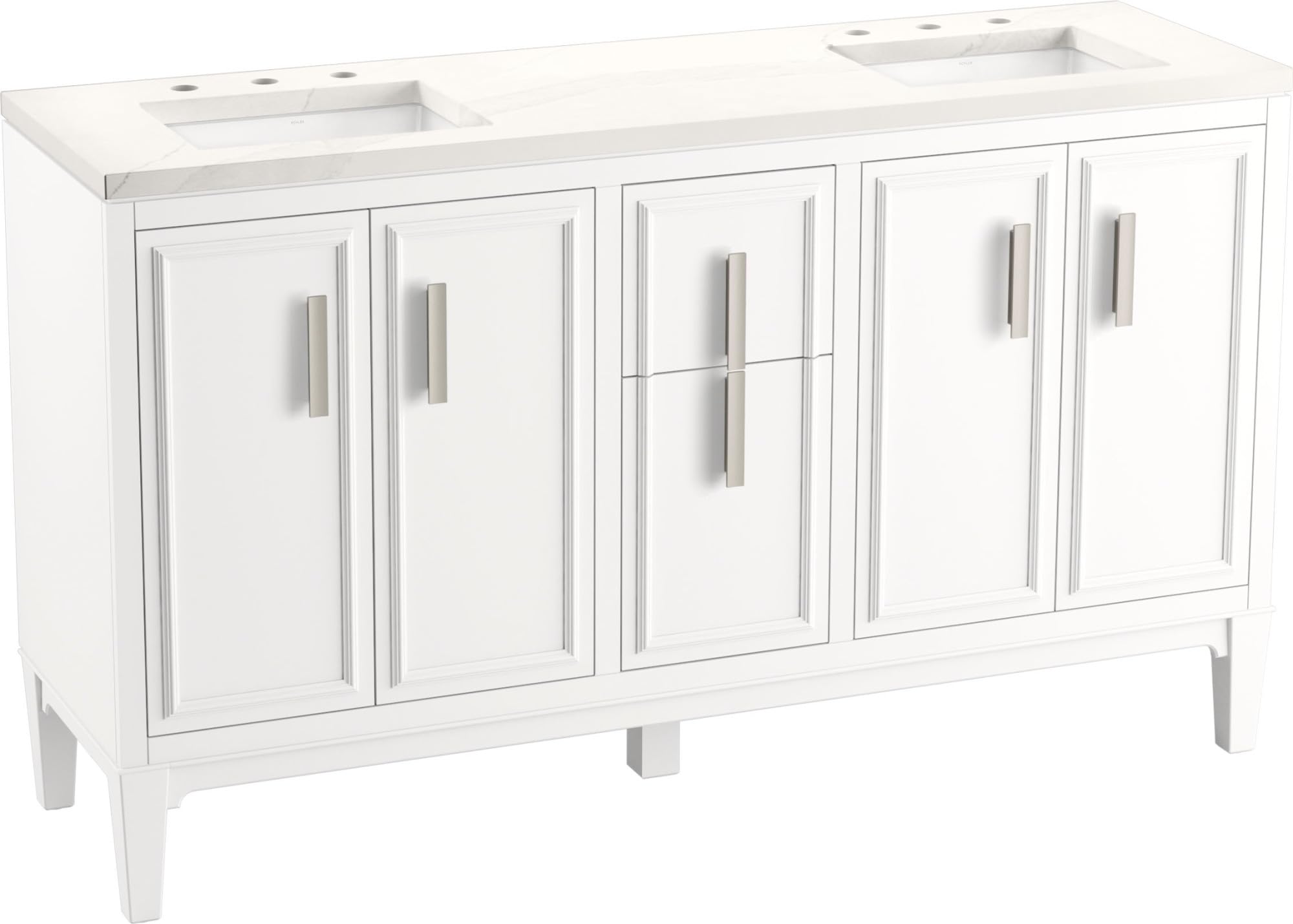 KOHLER Southerk 60-inch Bathroom Vanity Set with Sink & Mirror - Modern Double Sink Bathroom Vanity for Master Bath & Guest Bath Remodel